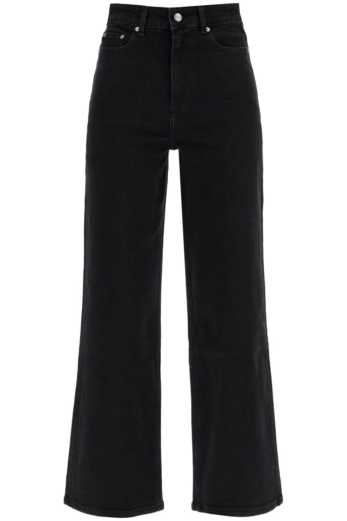 Shop Ganni Stretch Denim Andi Jeans In Italian In Black