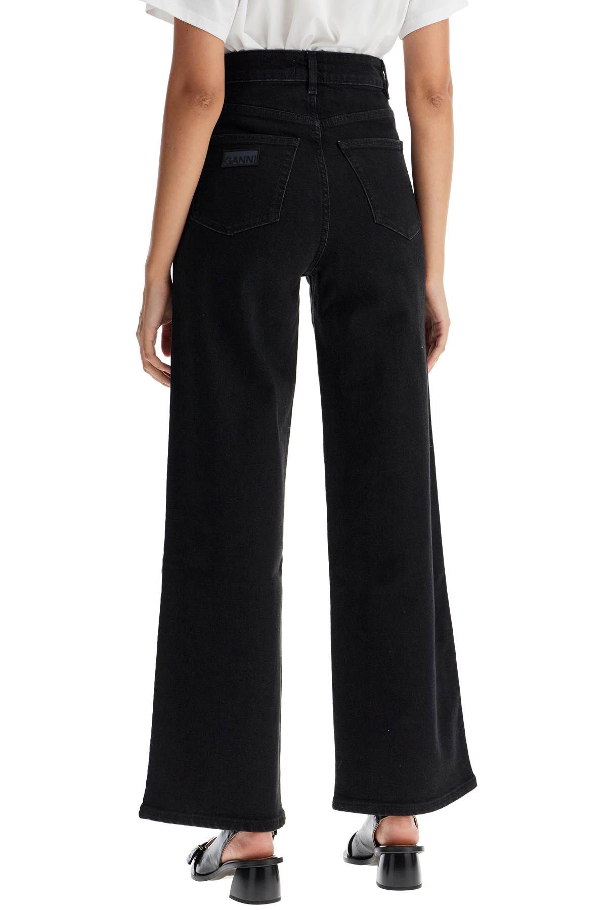 Shop Ganni Stretch Denim Andi Jeans In Italian In Black