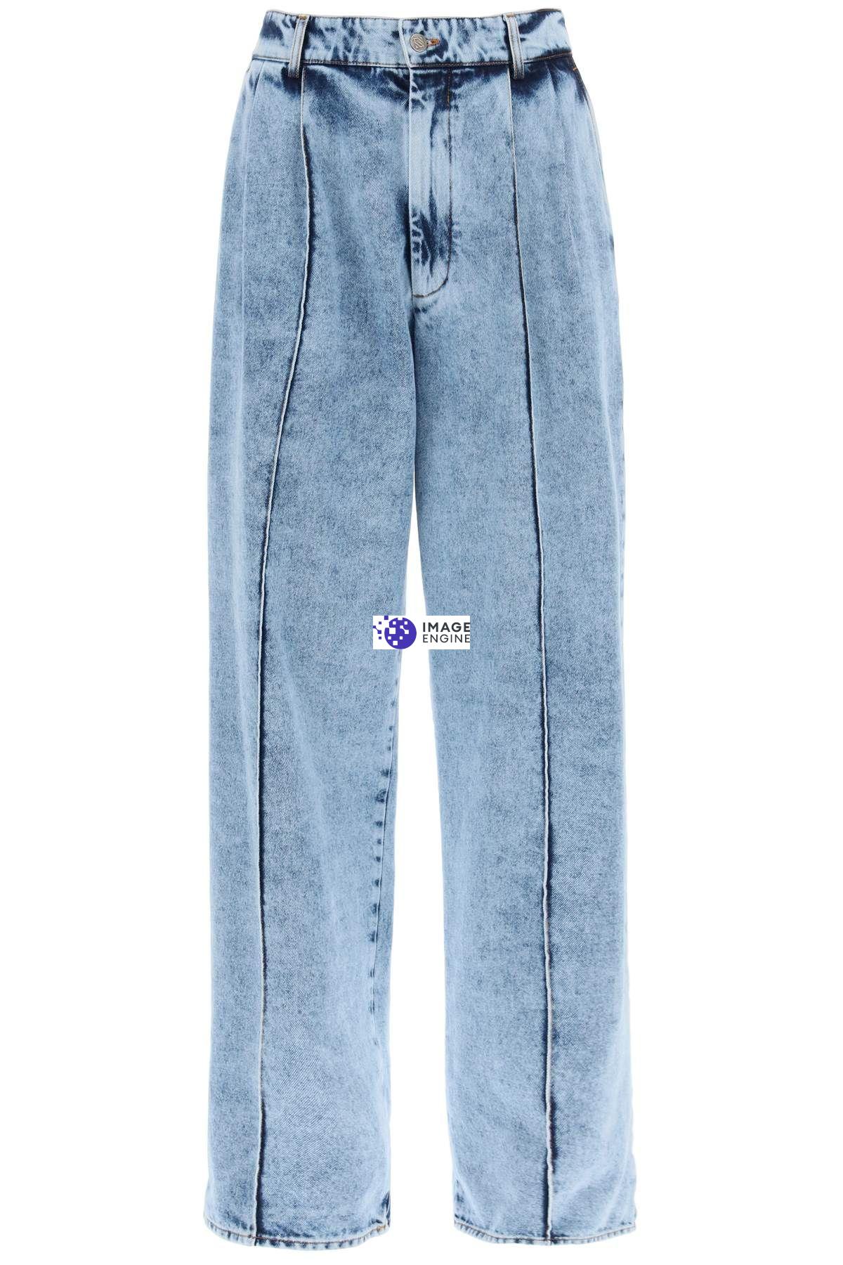 Giuseppe Di Morabito Cotton Denim High Rise Wide Jeans In Light Blue