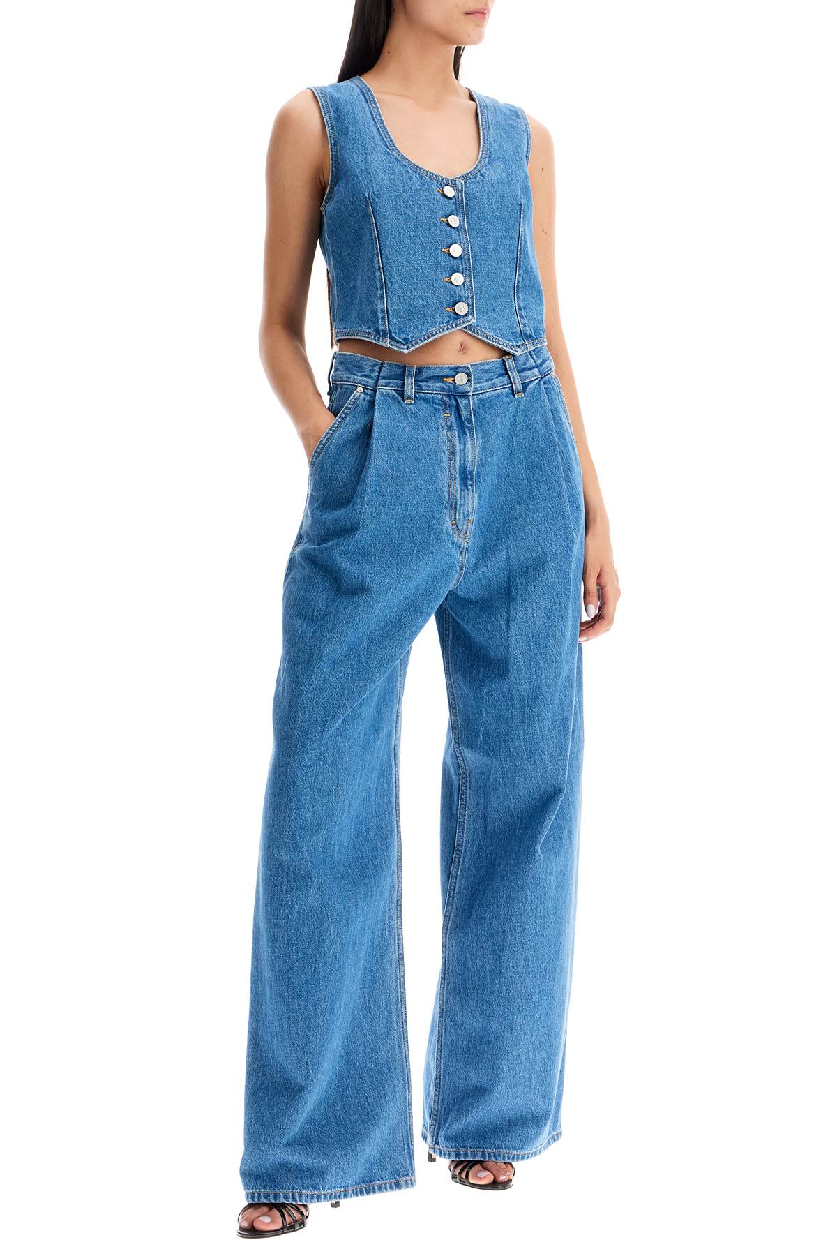 Shop Givenchy Double Pleated Jeans With A In Blue