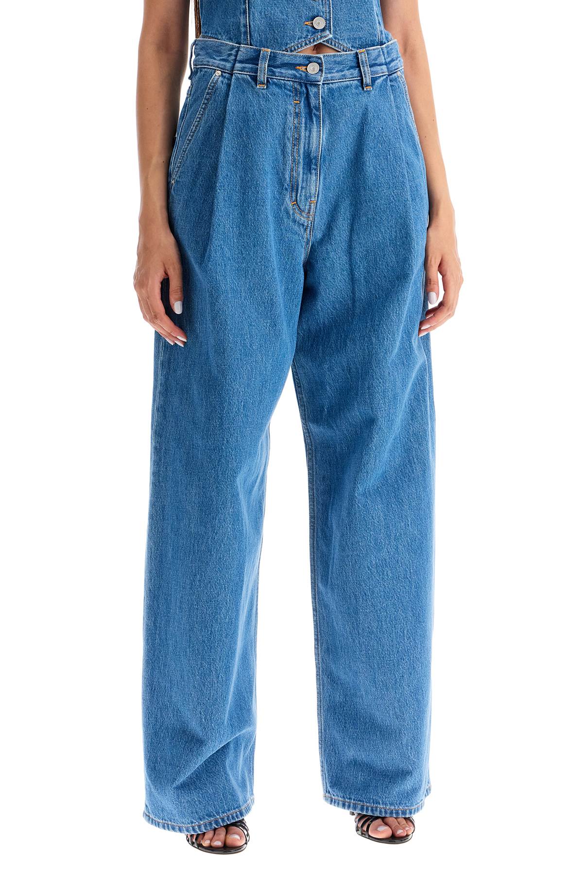 Shop Givenchy Double Pleated Jeans With A In Blue