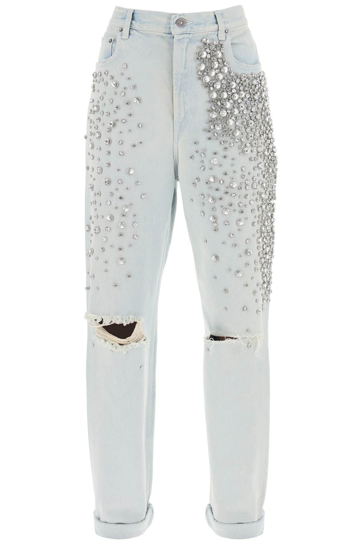 GOLDEN GOOSE BLEACHED JEANS WITH CRYSTALS