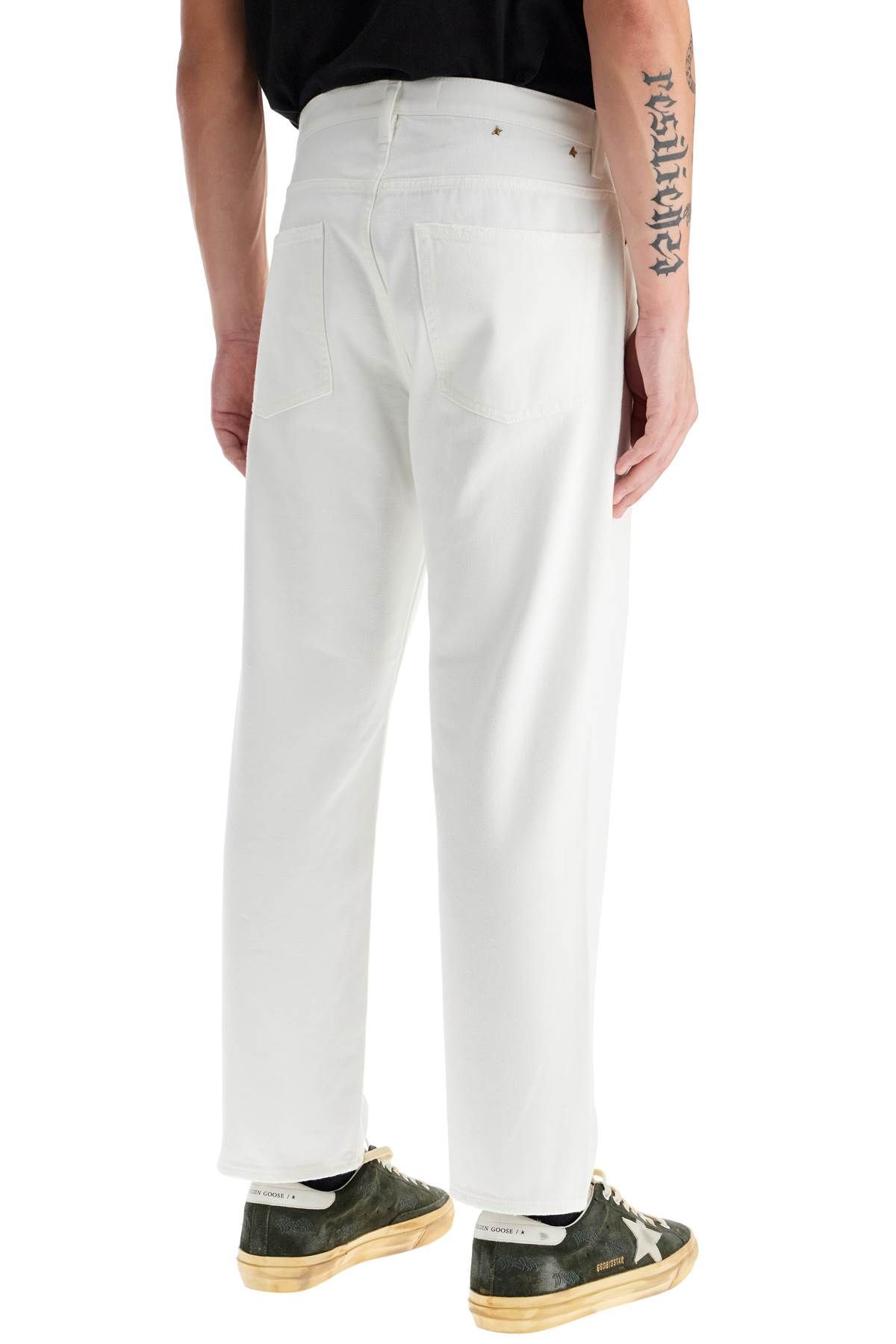 Shop Golden Goose Stonewashed Treated Jeans In White