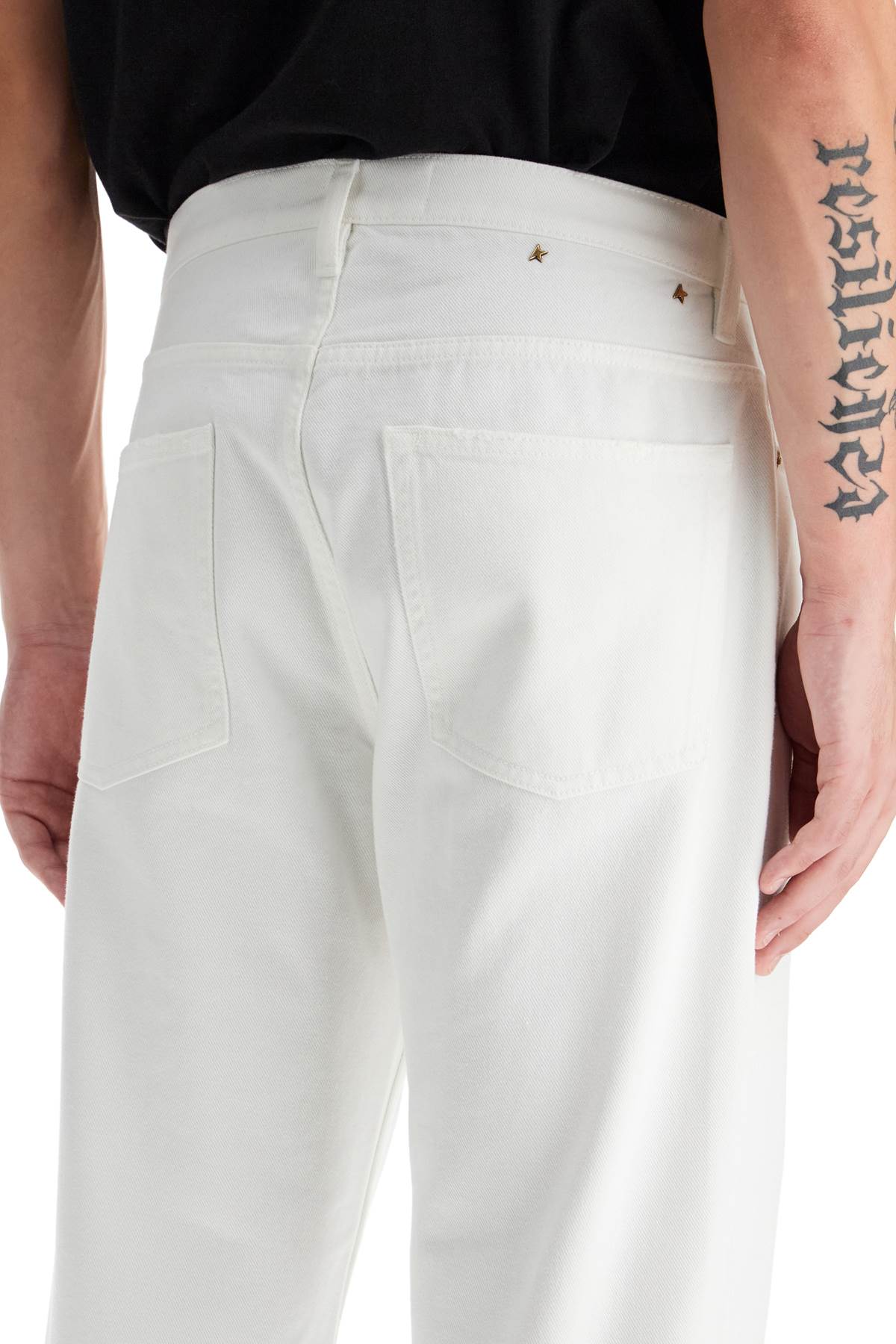 Shop Golden Goose Stonewashed Treated Jeans In White