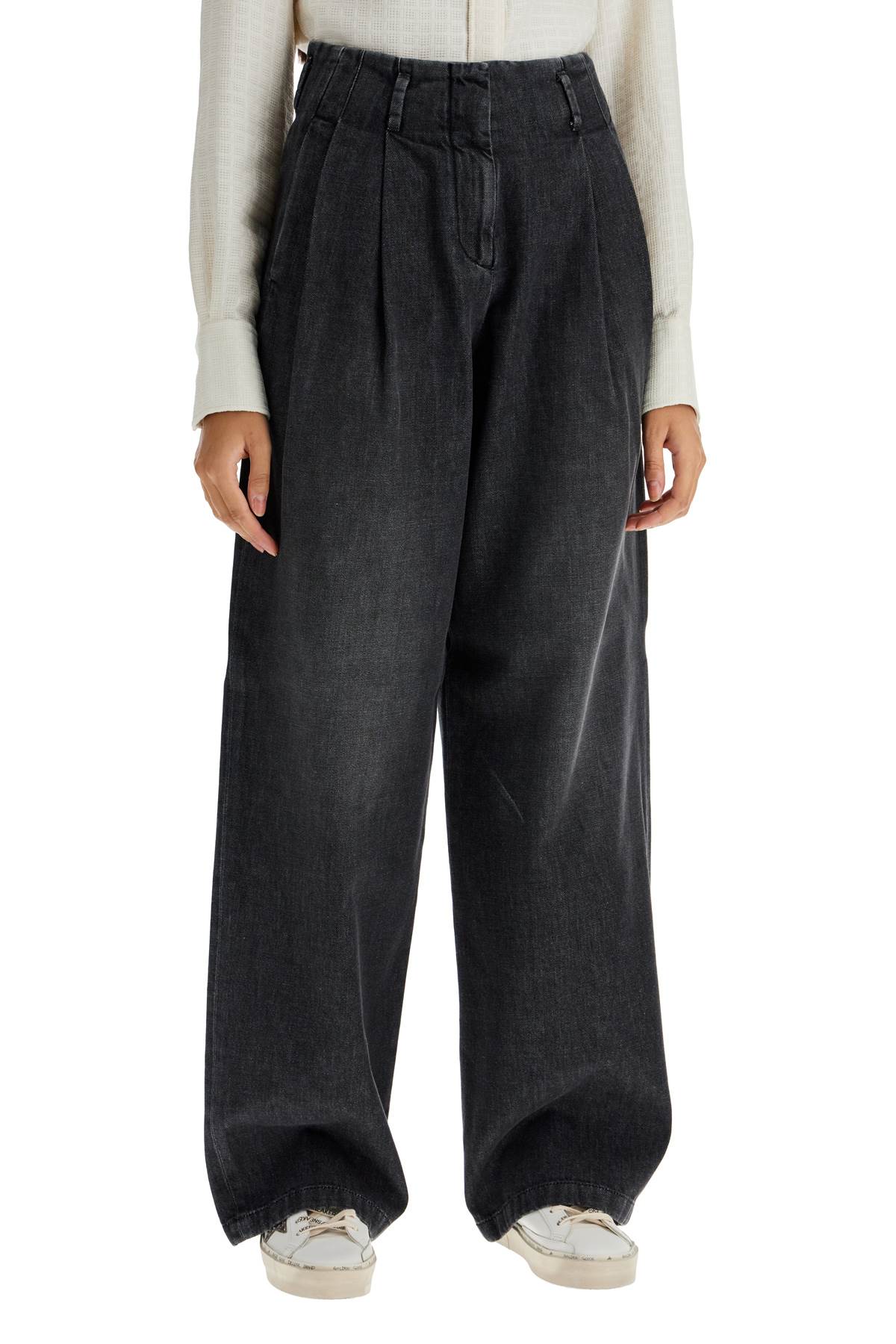 Shop Golden Goose Wide Leg Flavia Jeans For In Black