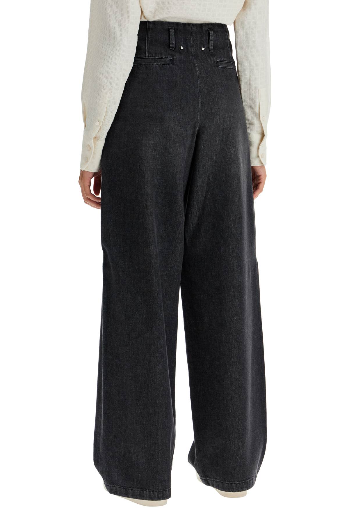 Shop Golden Goose Wide Leg Flavia Jeans For In Black