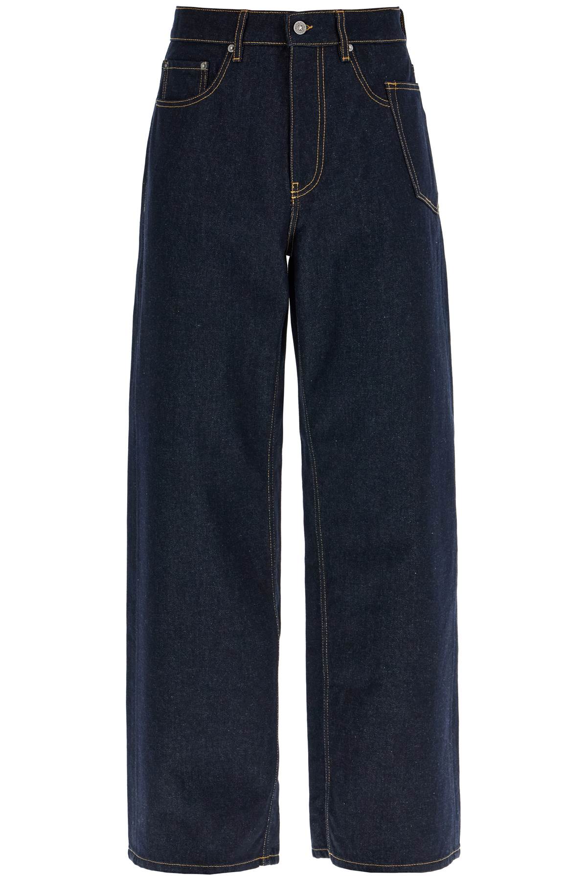 Shop Golden Goose Wide One-washed Jeans In Blue