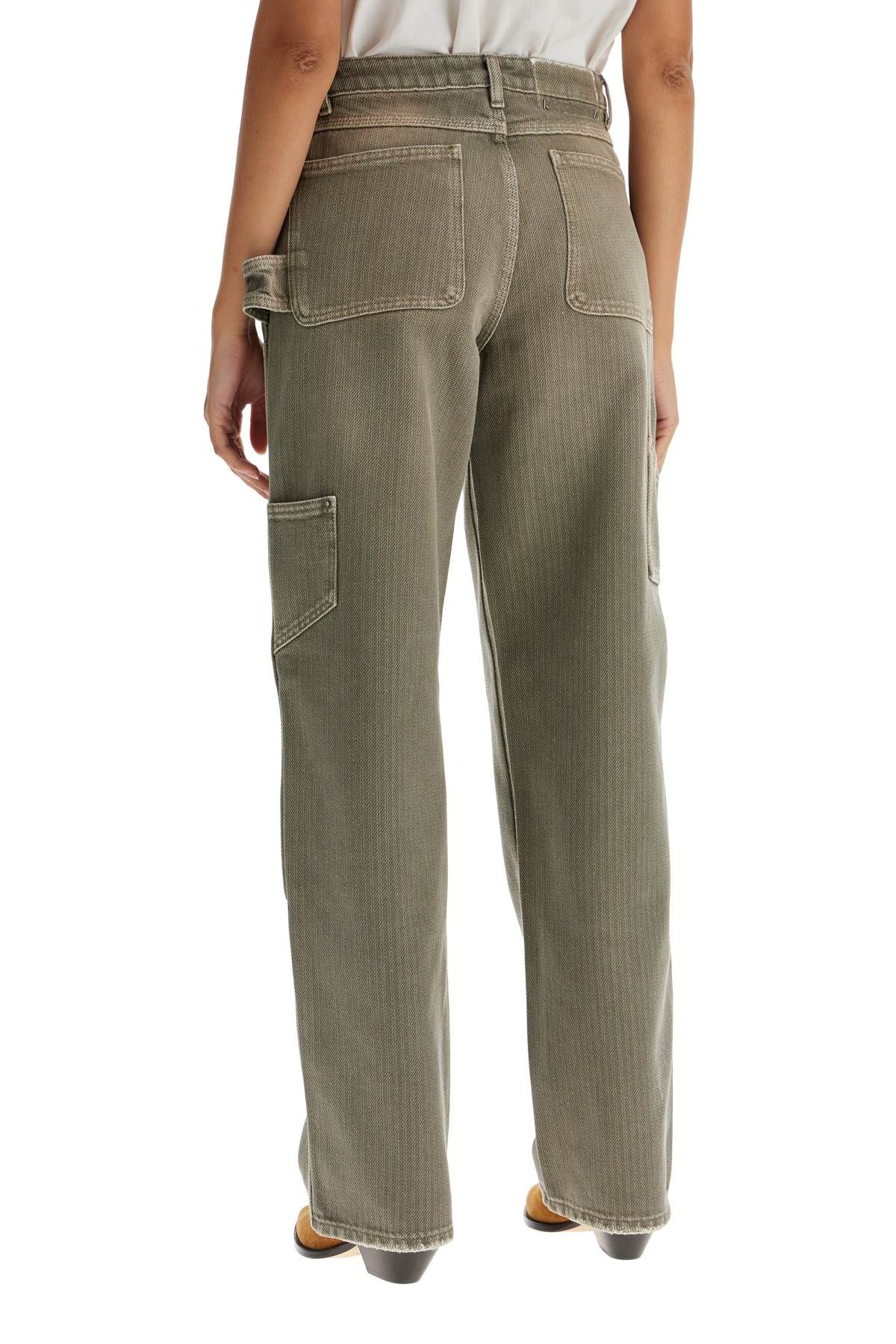 Shop Golden Goose Marley Painter Jeans In Pinstrip In Khaki