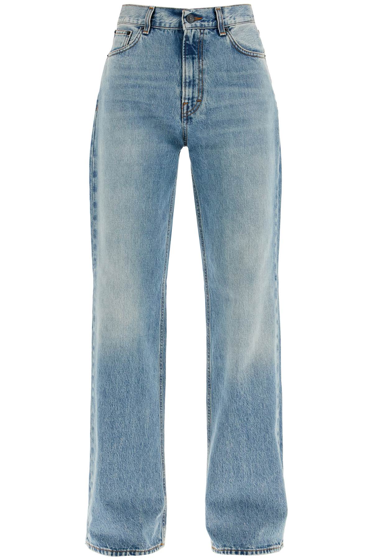 Shop Haikure "korean Straight-cut Jeans In Light Blue