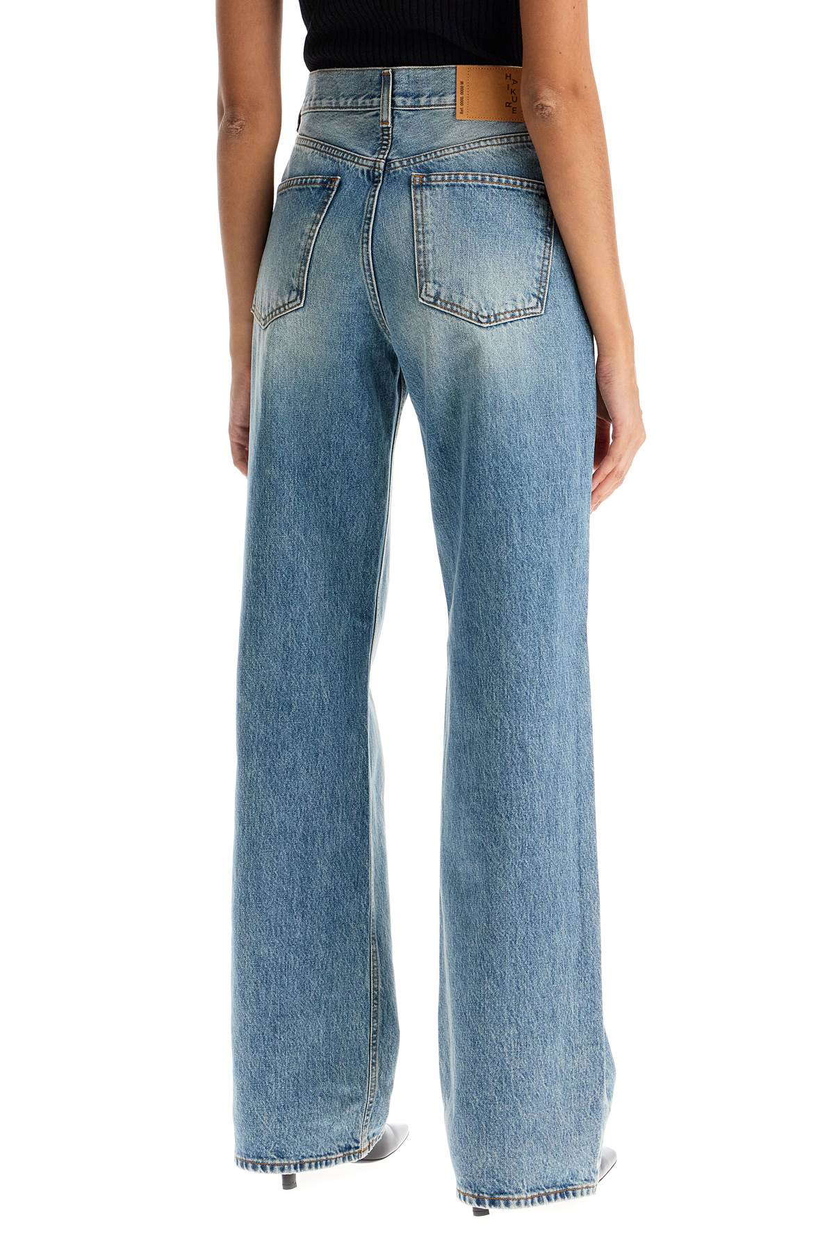 Shop Haikure "korean Straight-cut Jeans In Light Blue