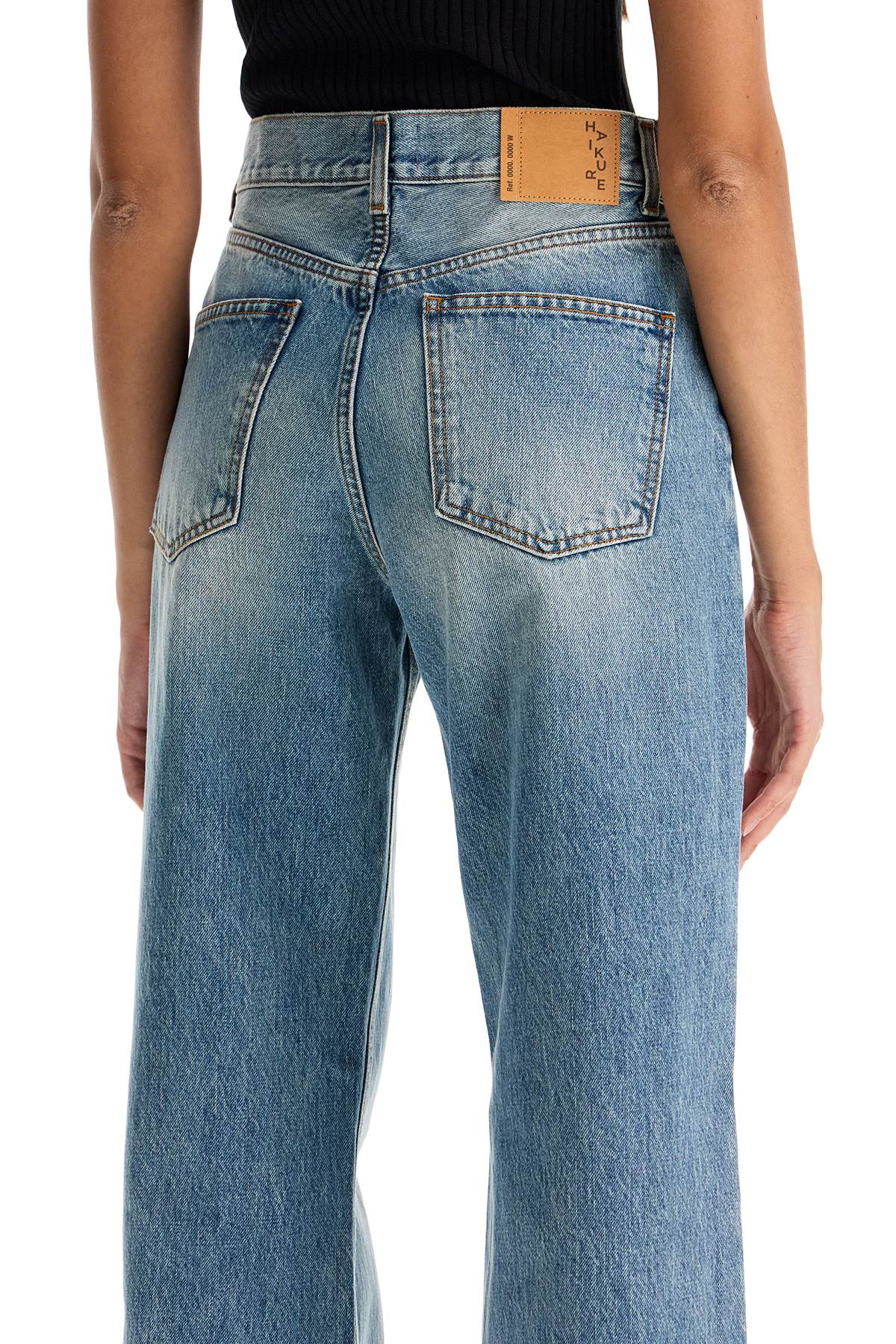 Shop Haikure "korean Straight-cut Jeans In Light Blue