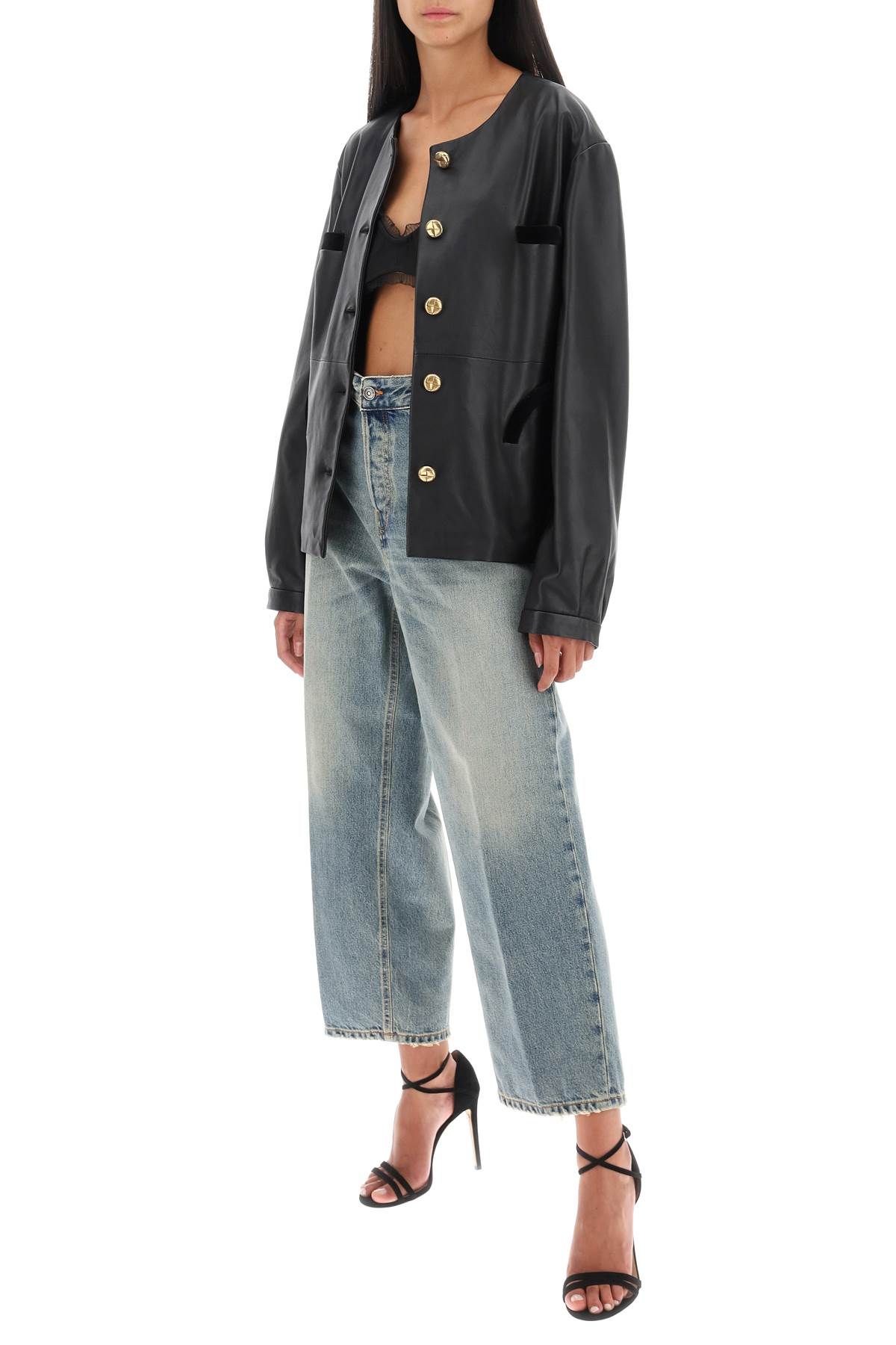 Shop Haikure 'betty' Cropped Jeans With Straight Leg In Light Blue