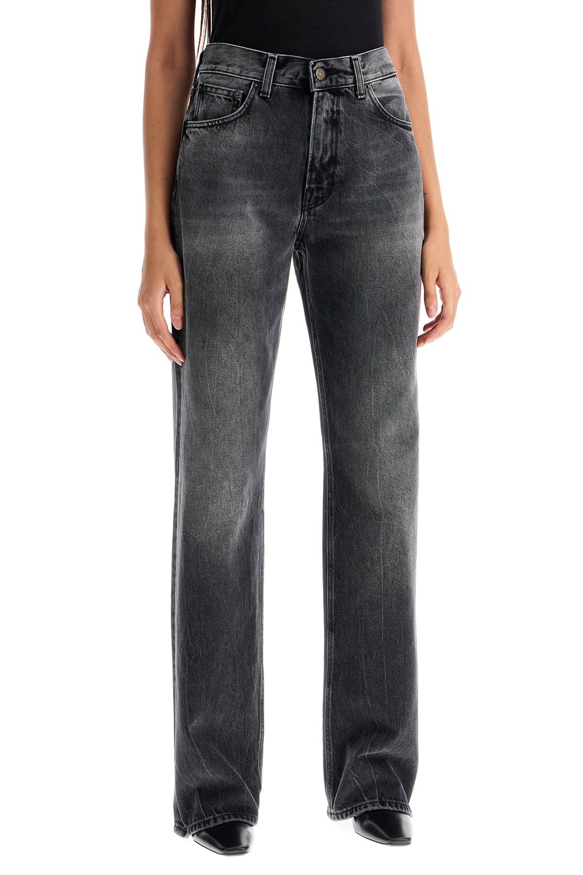 Shop Haikure "korean Straight-cut Jeans In Grey