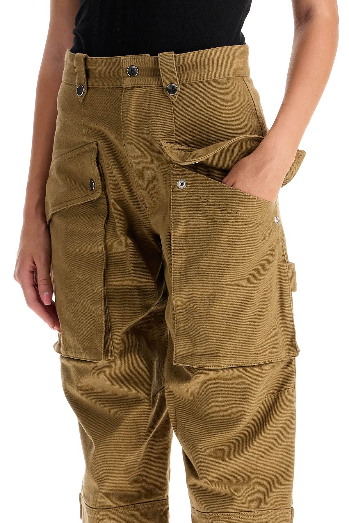 Shop Isabel Marant Étoile Cargo Jannick Jeans In Khaki