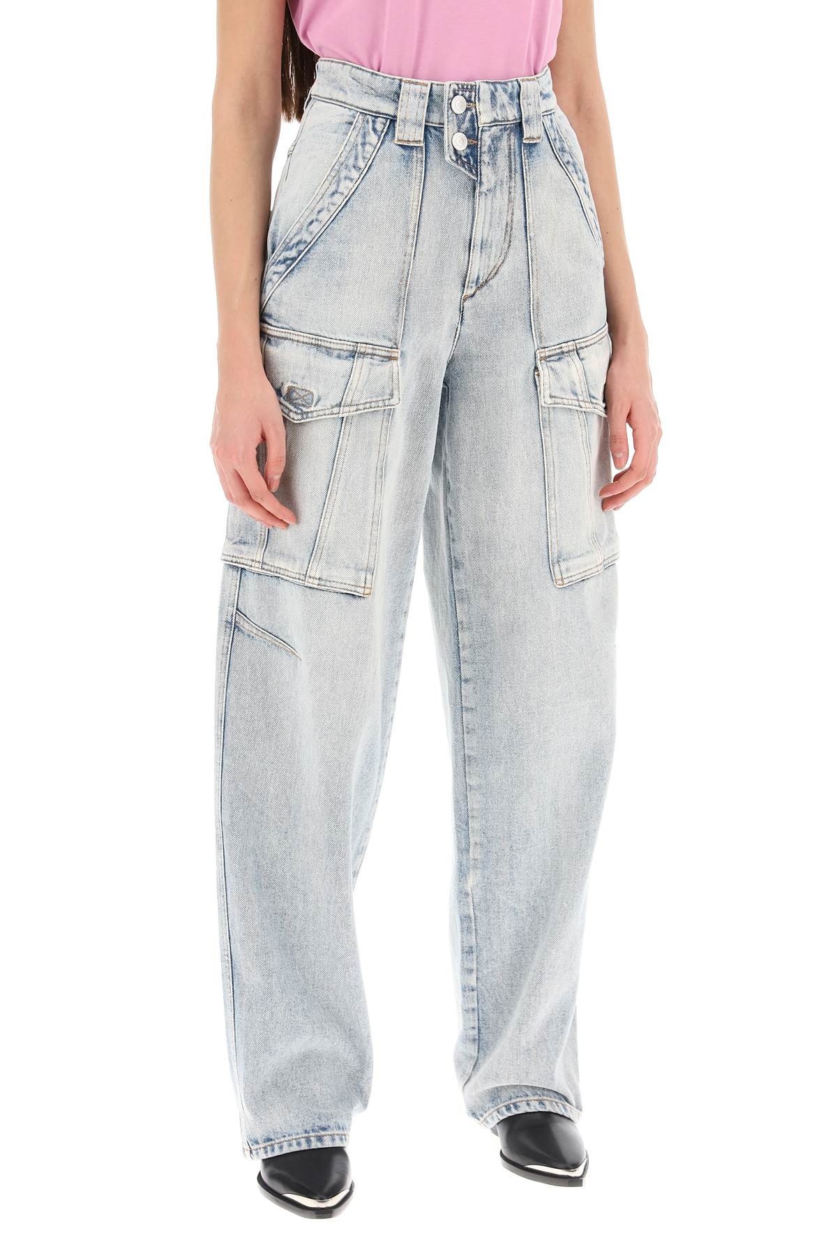 Shop Marant Etoile Cargo Heilani Jeans In Blue