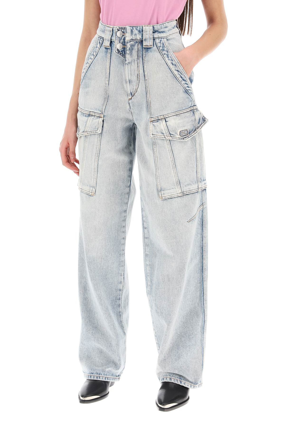 Shop Marant Etoile Cargo Heilani Jeans In Blue