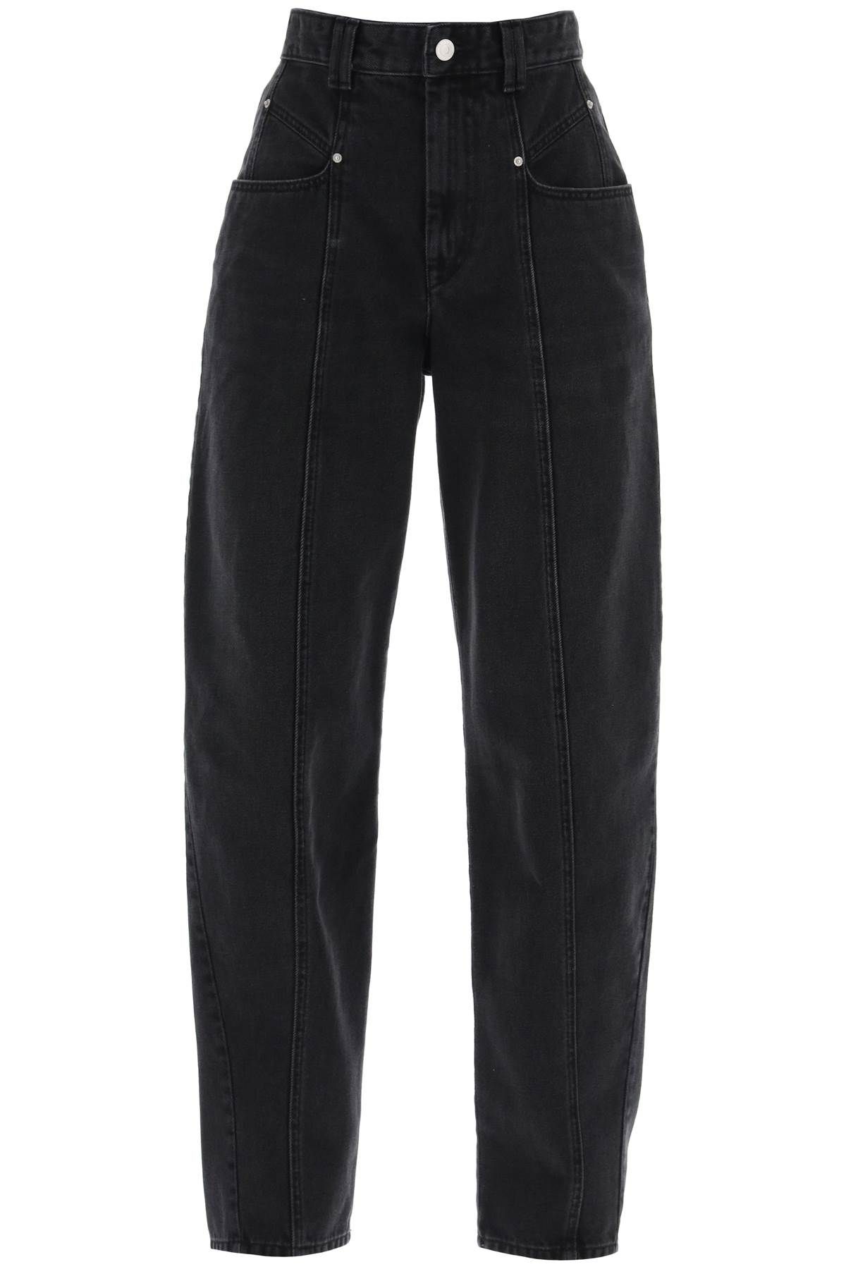 Shop Isabel Marant Vetan Barrel Jeans In Black