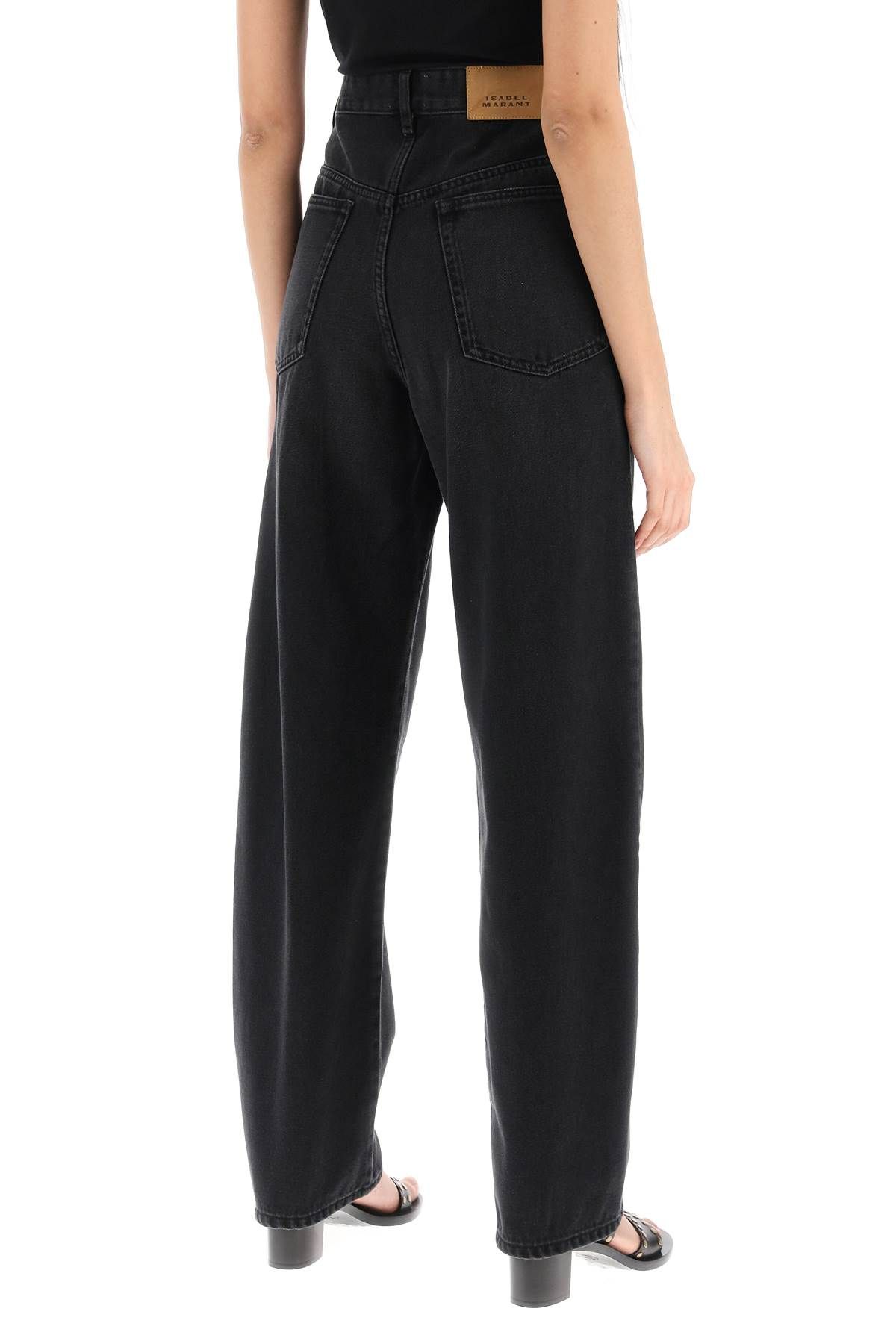 Shop Isabel Marant Vetan Barrel Jeans In Black