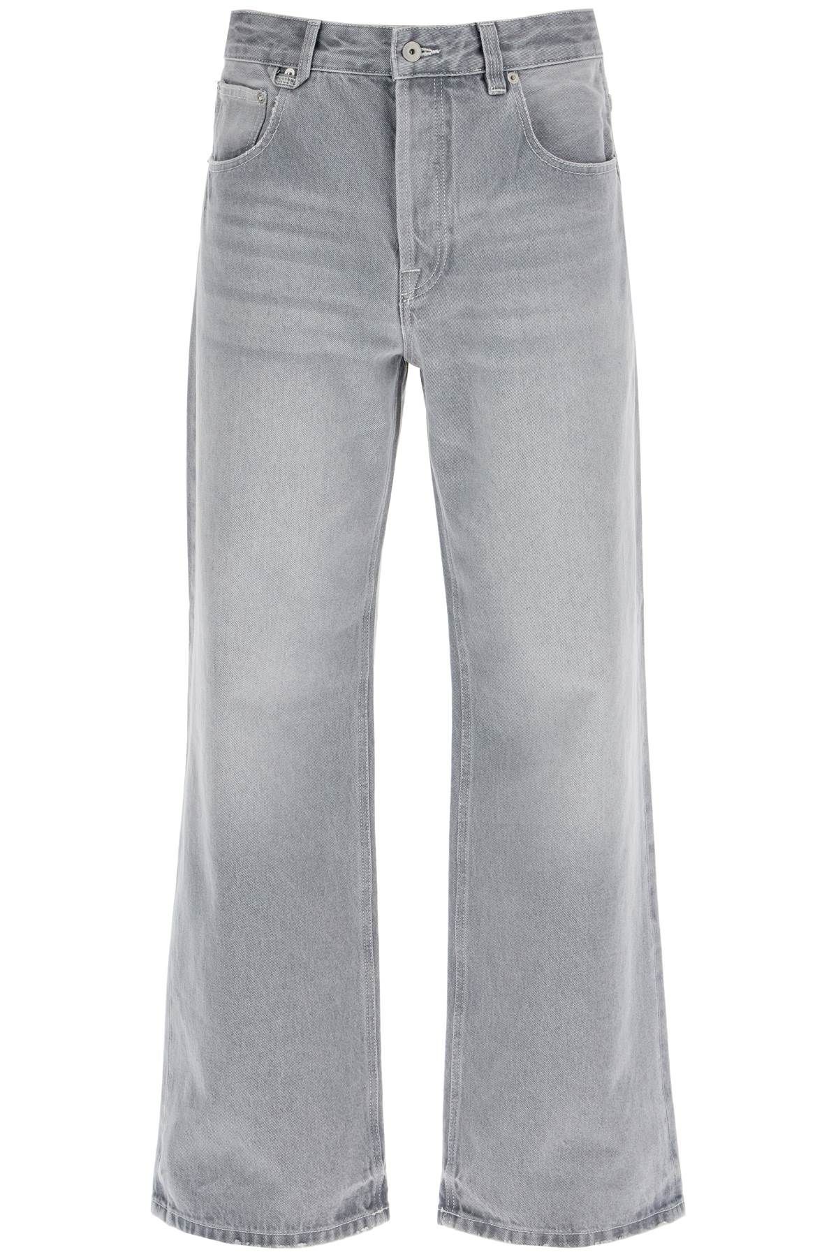 Shop Jacquemus Baggy Denim Jeans Bag In Grey