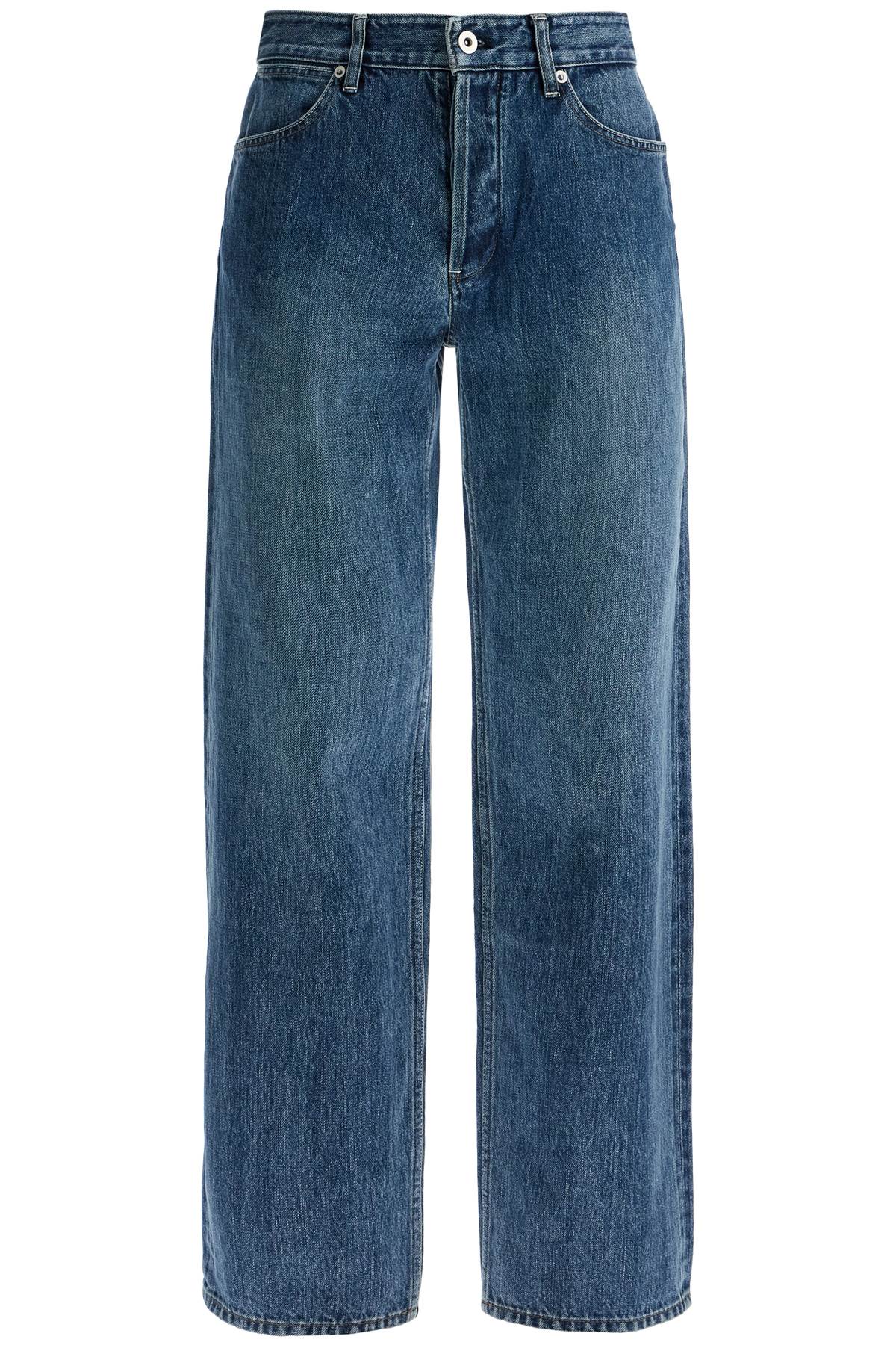 Shop Jil Sander Loose Fit Straight Cut Jeans In Blue