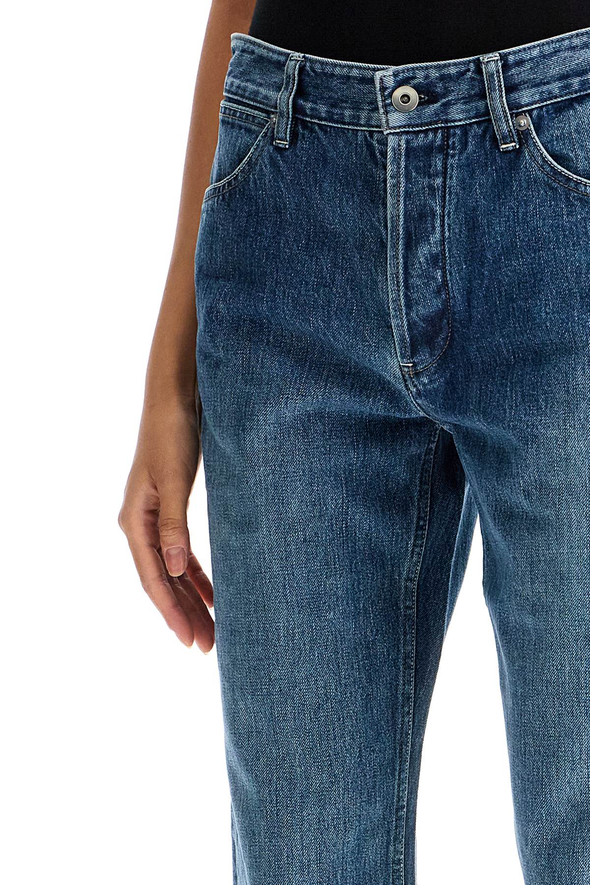 Shop Jil Sander Loose Fit Straight Cut Jeans In Blue