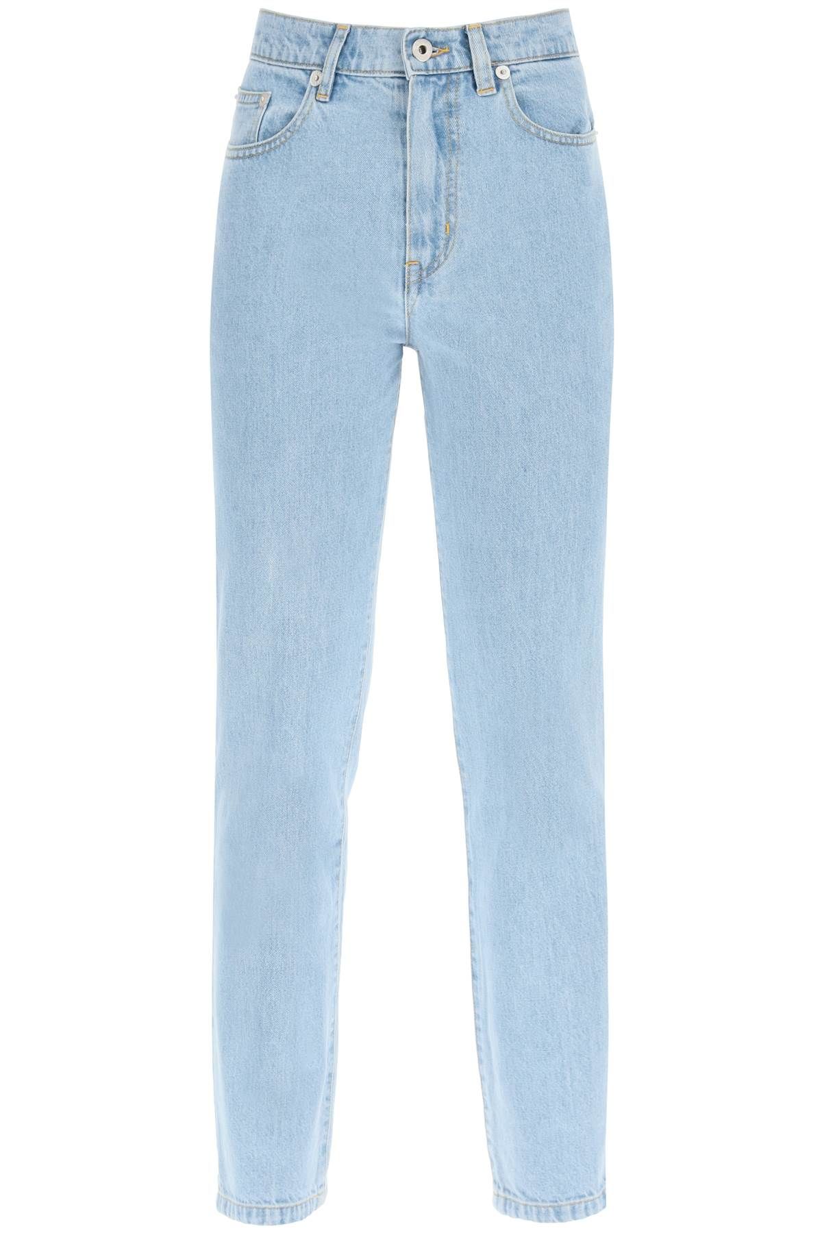 Shop Kenzo Straight-leg Bleached Jeans In Blue