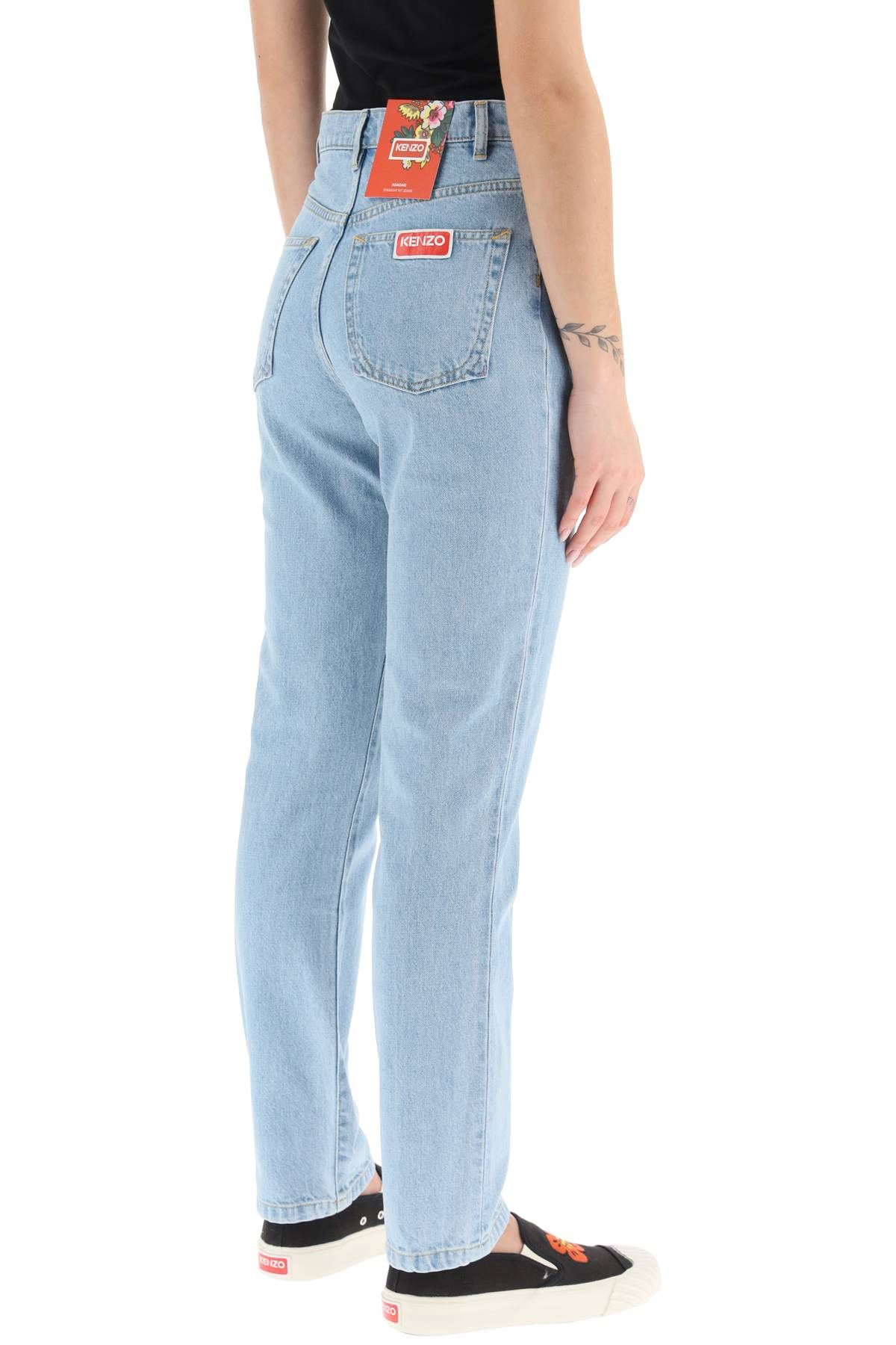 Shop Kenzo Straight-leg Bleached Jeans In Blue