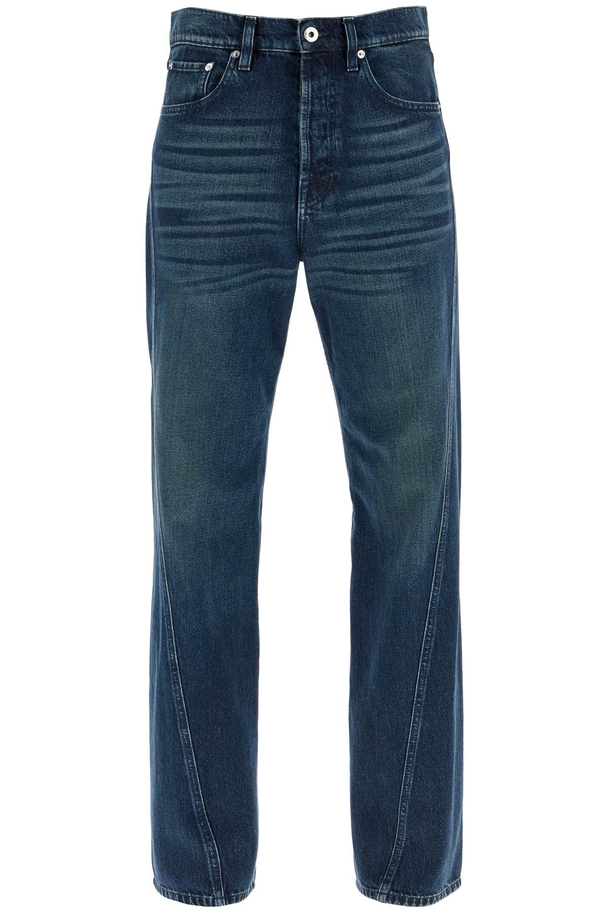 Shop Lanvin Jeans With Twisted Seams In Blue