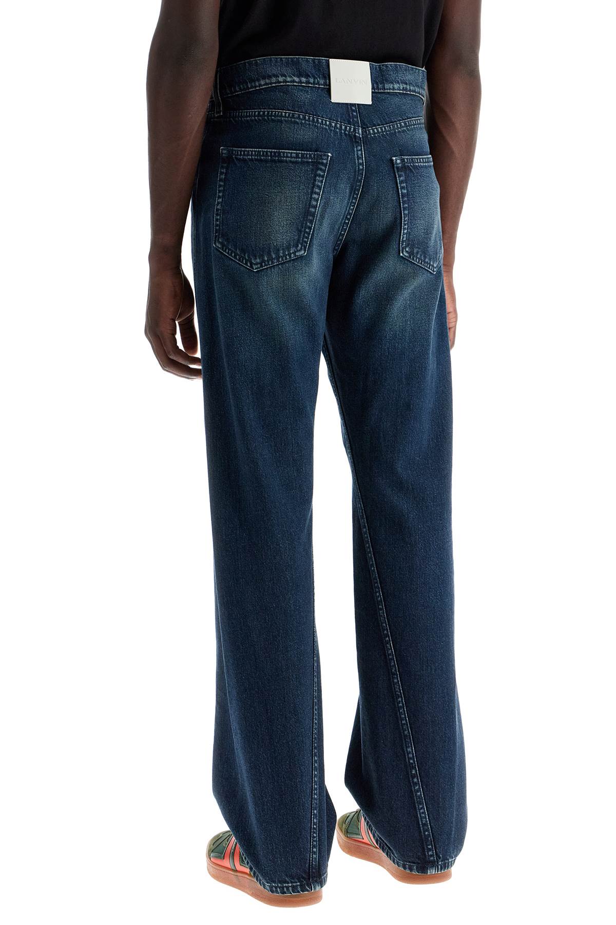 Shop Lanvin Jeans With Twisted Seams In Blue