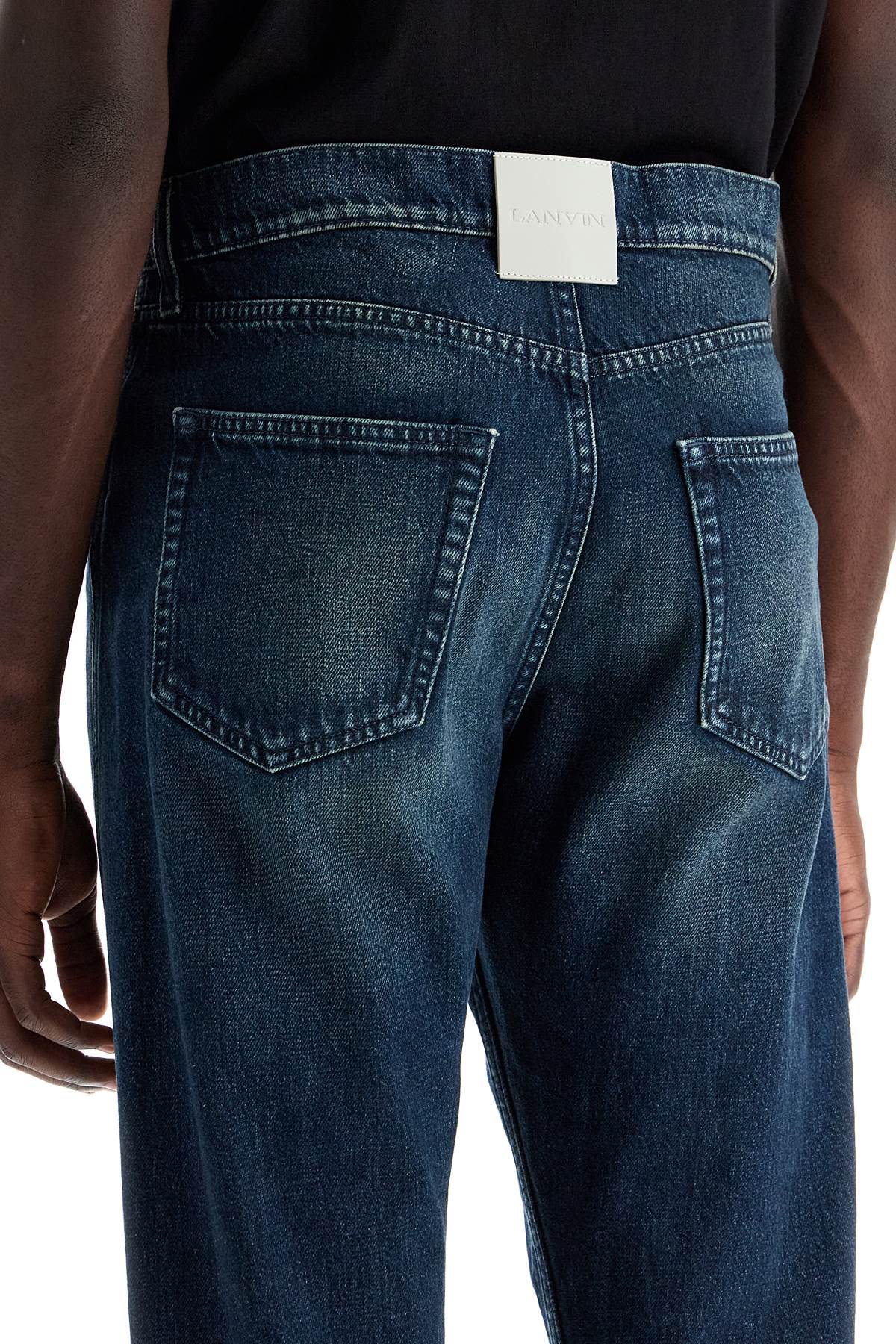 Shop Lanvin Jeans With Twisted Seams In Blue