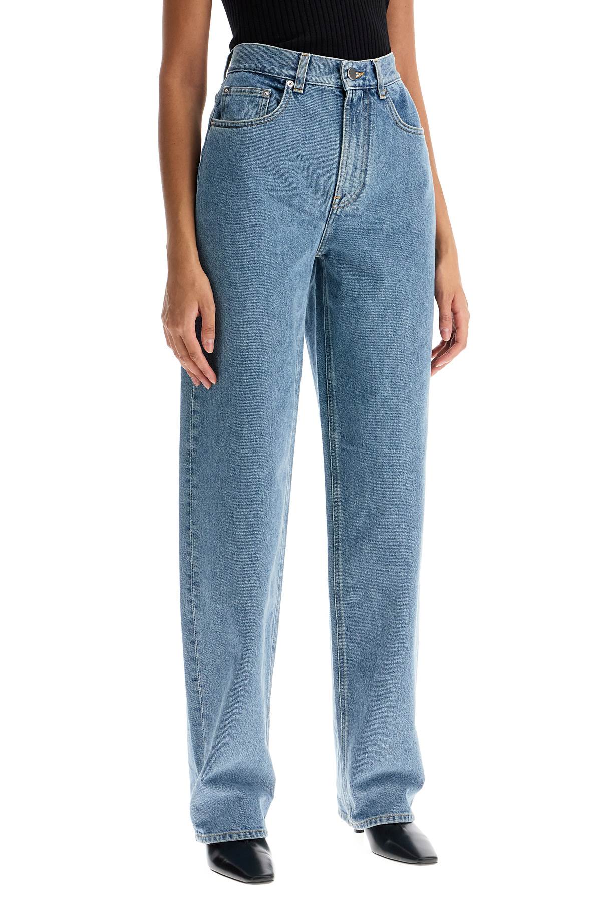 Shop Loulou Studio Organic Cotton Samur Jeans For In Blue