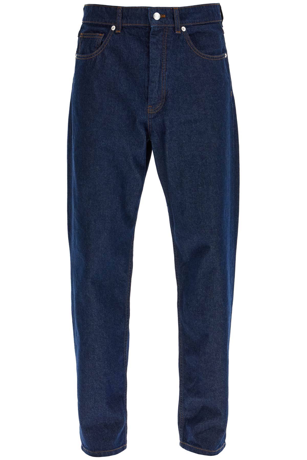 Shop Maison Kitsuné Lightweight Denim Straight Leg Jeans In Blue