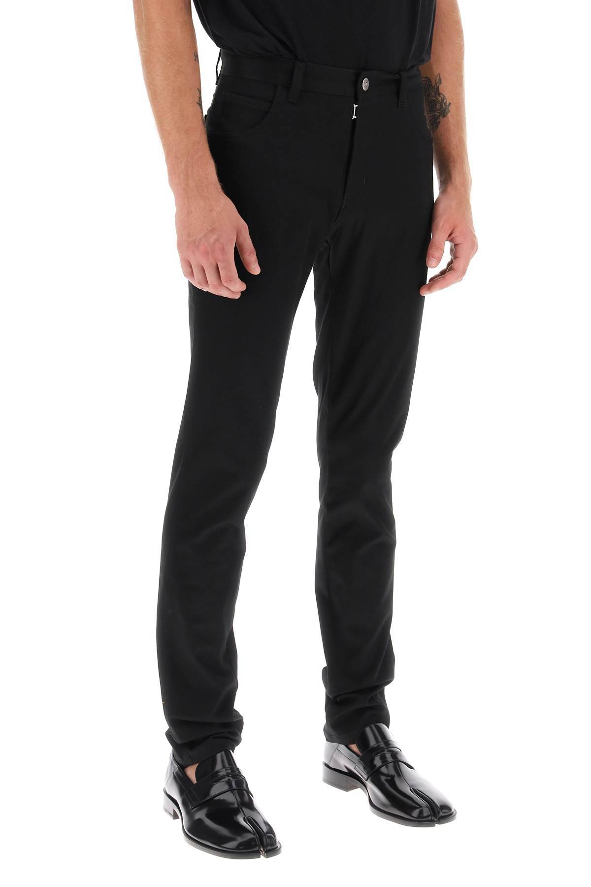 Shop Maison Margiela Five-pocket Skinny Jeans In Black