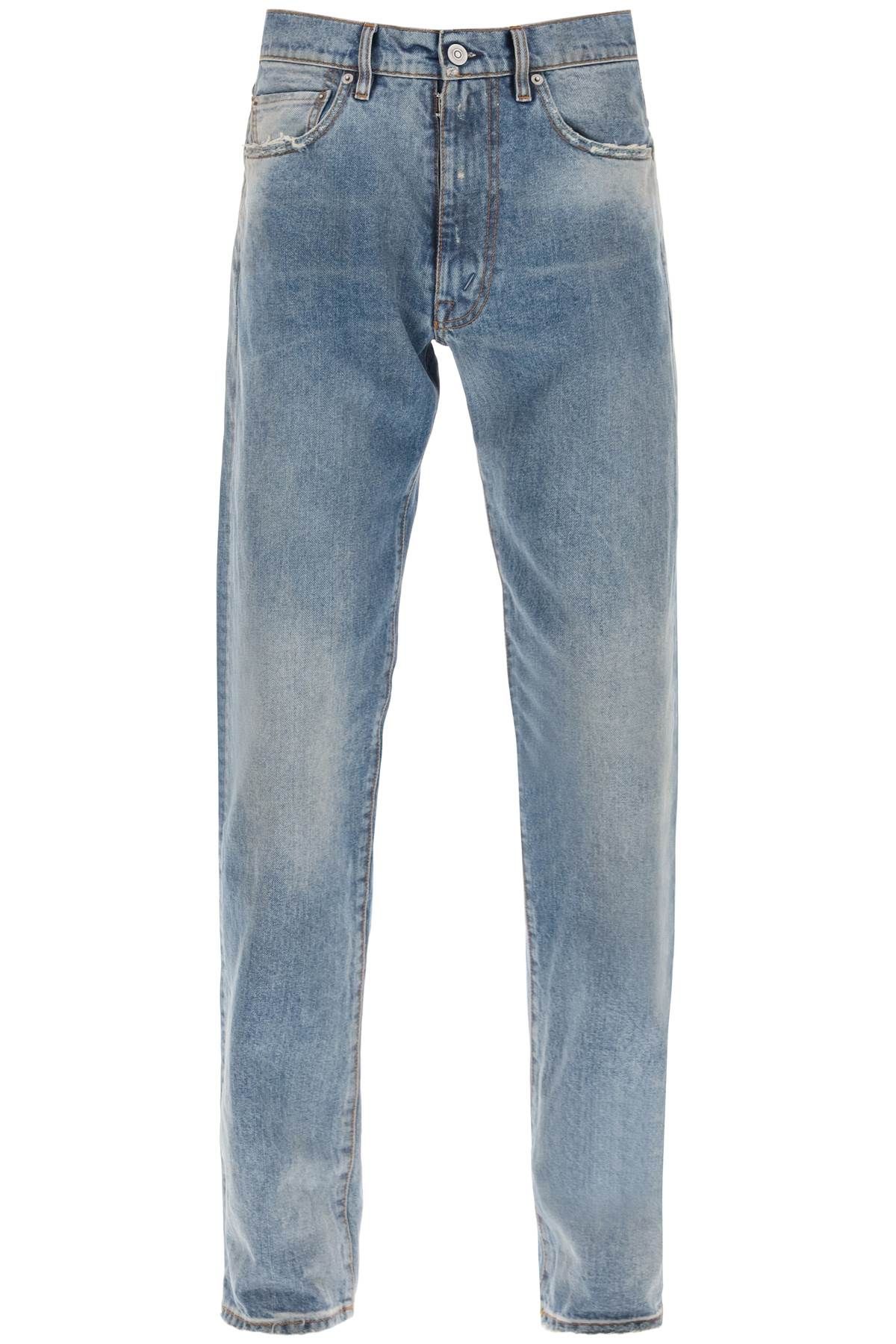 Shop Maison Margiela Stone-washed Loose Jeans In Light Blue