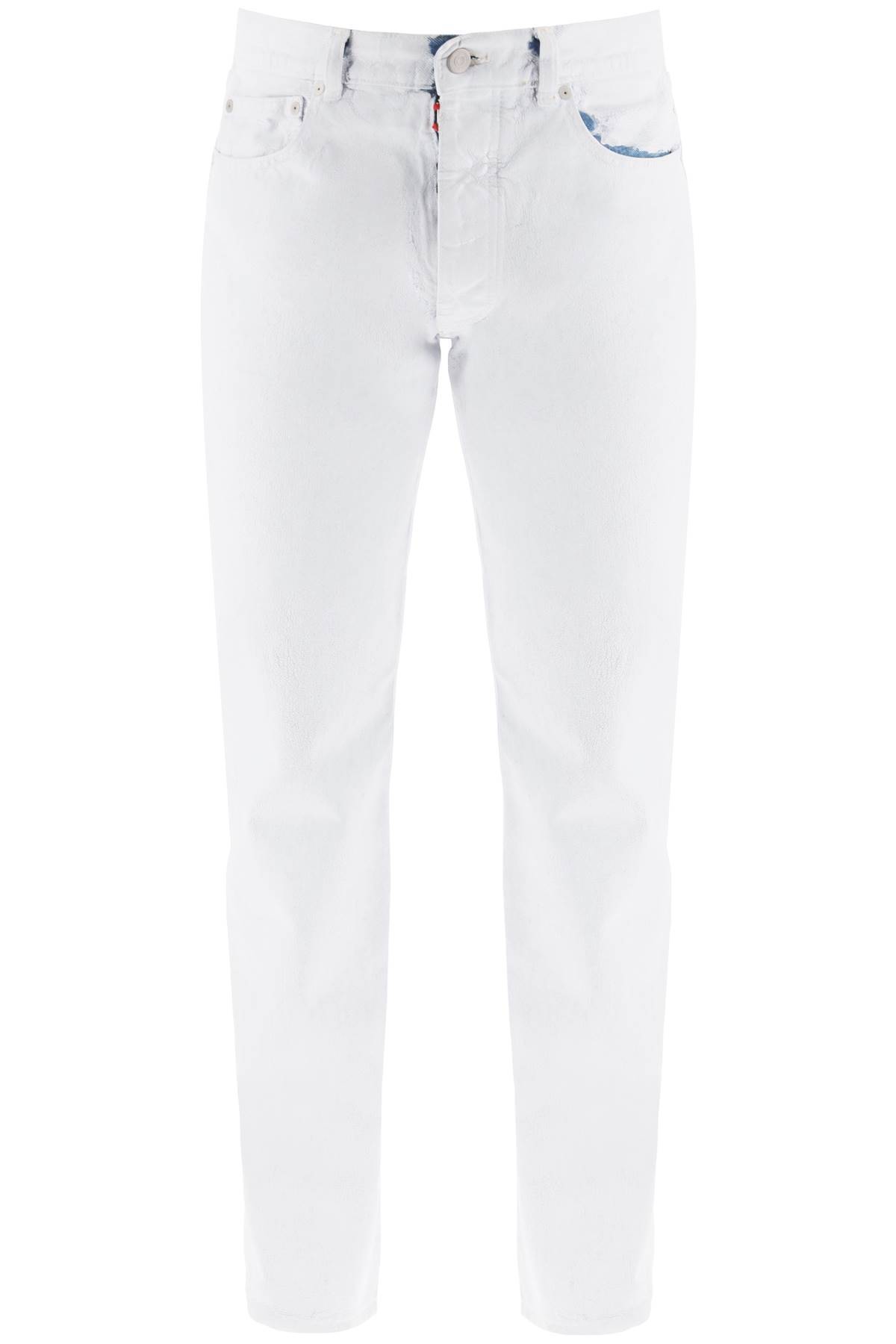 Shop Maison Margiela Jeans In Coated Denim In White