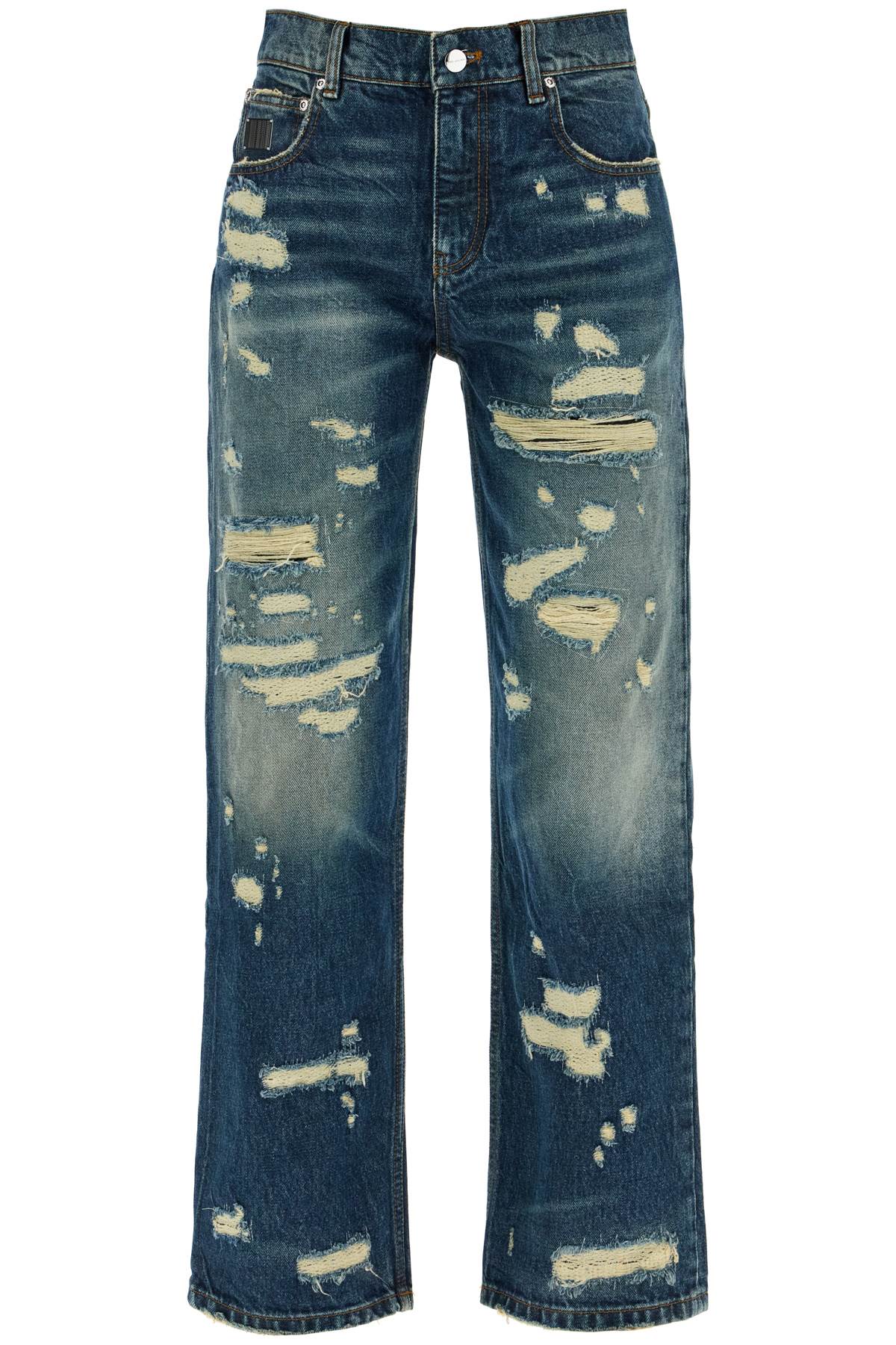 Shop Marc Jacobs Jeans 'the Rip And Repair Straight Jean In Blue