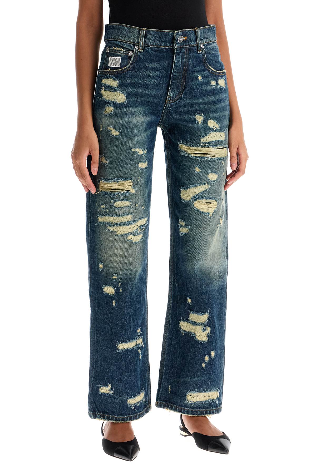 Shop Marc Jacobs Jeans 'the Rip And Repair Straight Jean In Blue