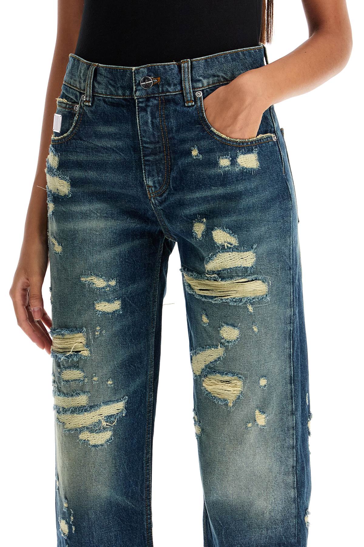 Shop Marc Jacobs Jeans 'the Rip And Repair Straight Jean In Blue