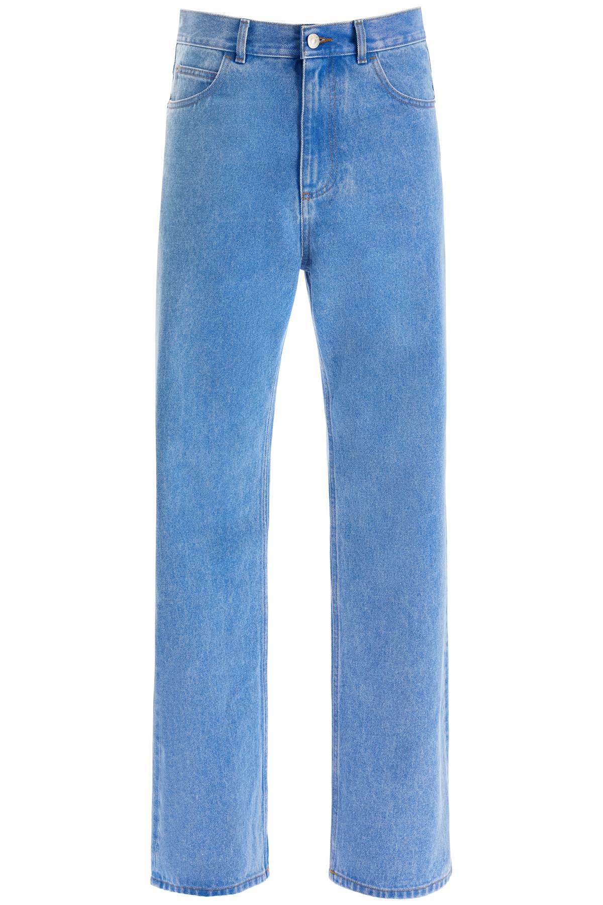 Shop Marni Straight Leg Organic Denim Jeans In Blue