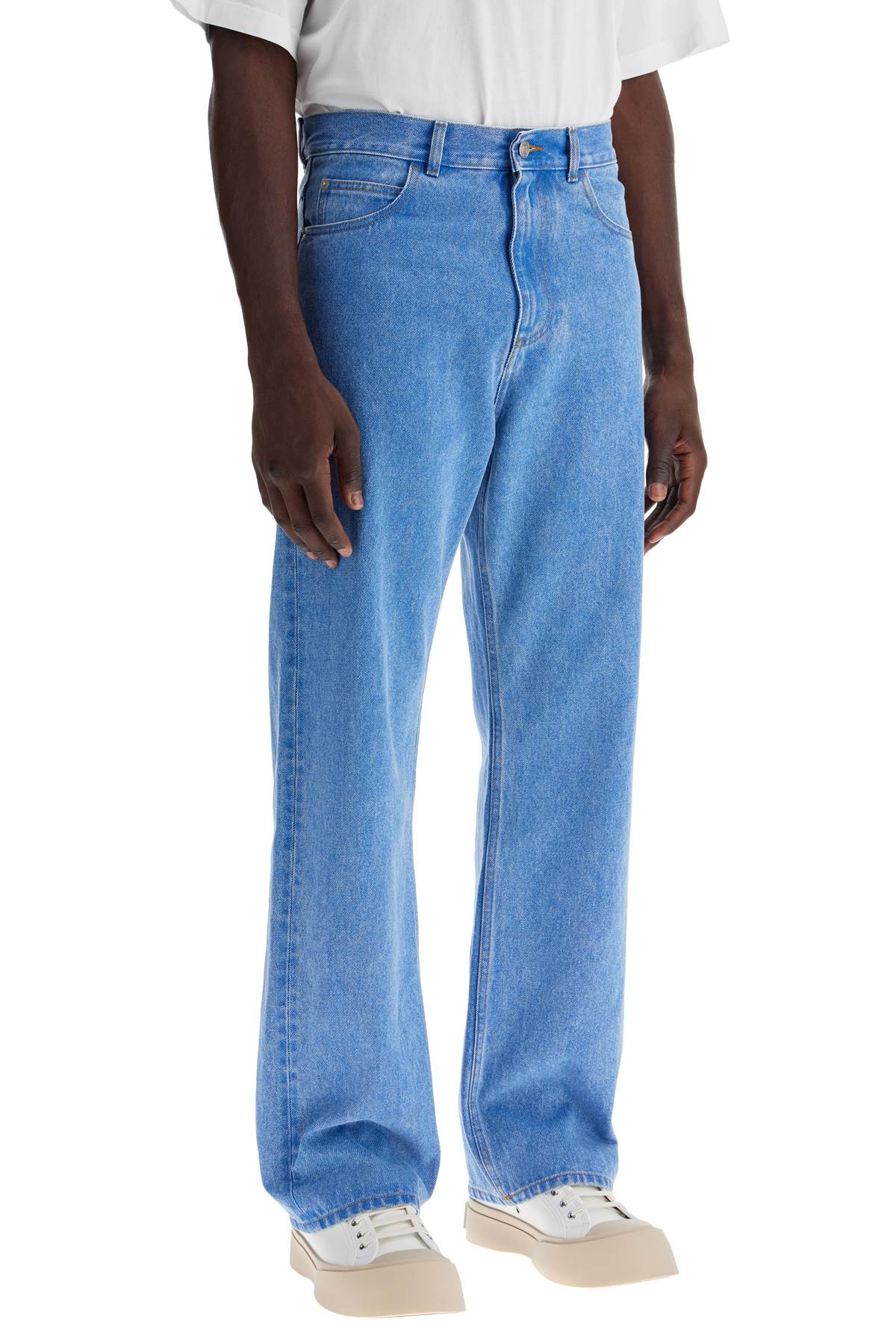 Shop Marni Straight Leg Organic Denim Jeans In Blue