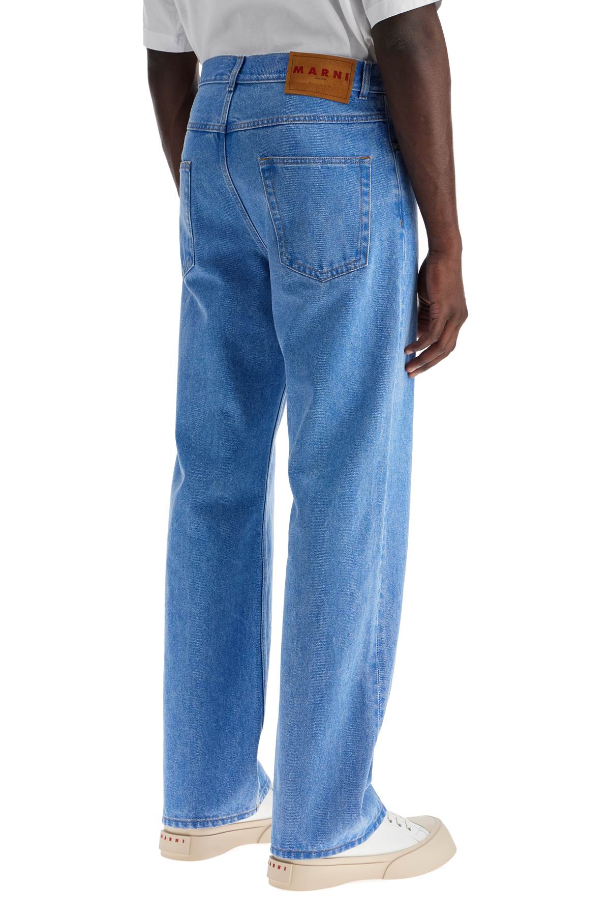 Shop Marni Straight Leg Organic Denim Jeans In Blue