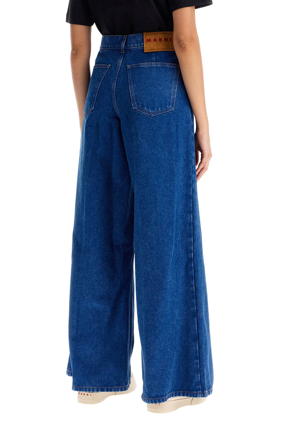 Shop Marni Wide Flared Leg Jeans With A In Blue