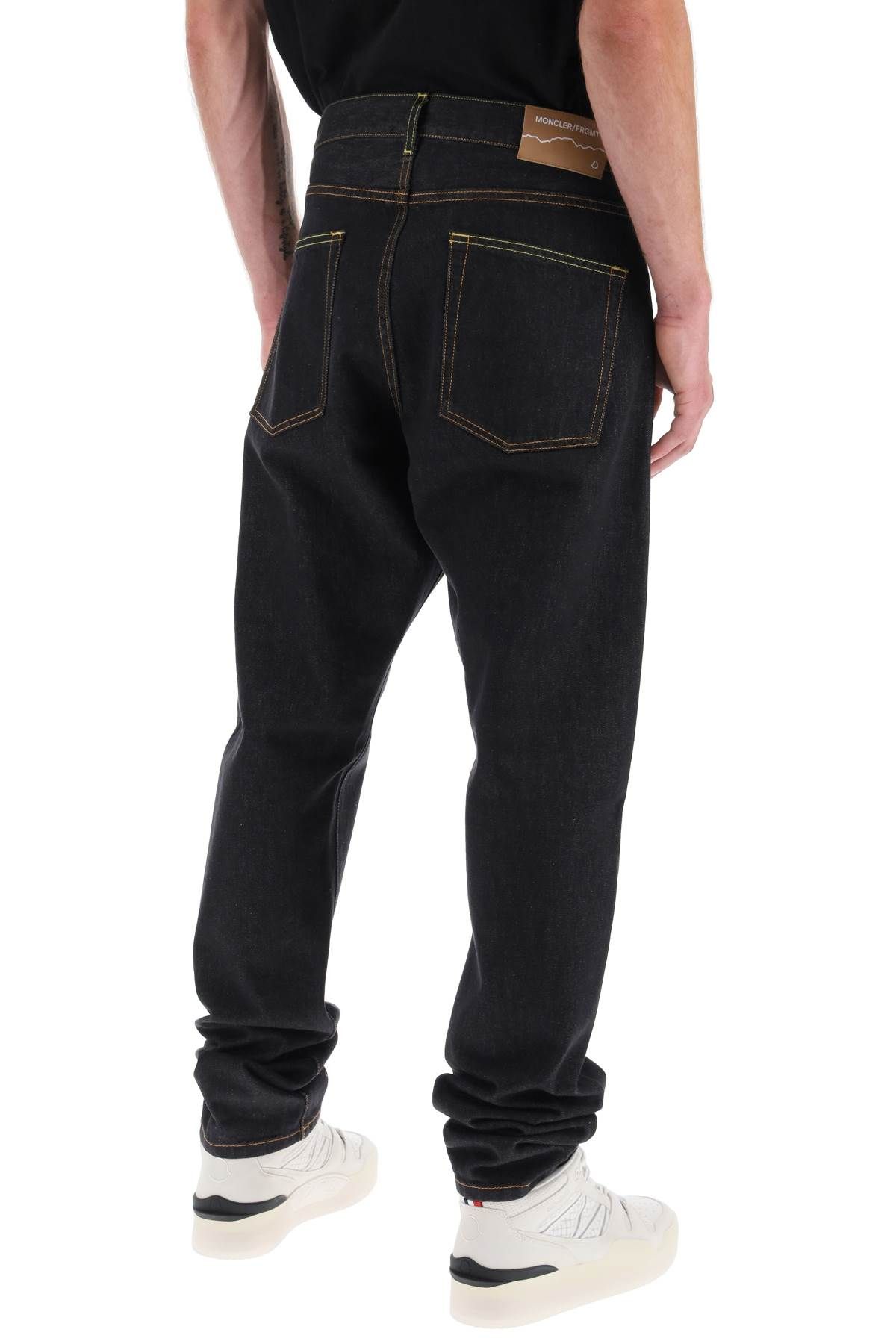 Shop Moncler X Fragment Hiroshi Fujiwara Loose Fit Jeans In Black