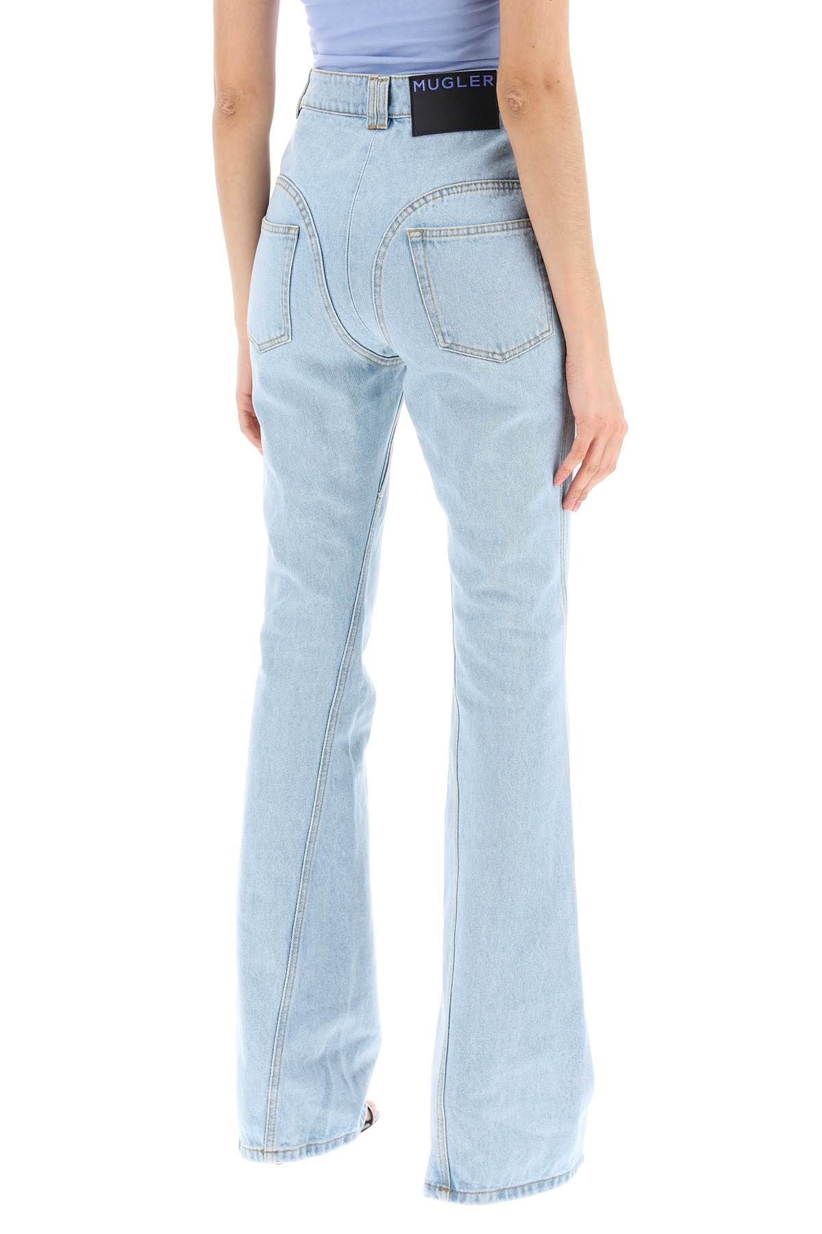 Shop Mugler Skinny Flared Jeans In Blue