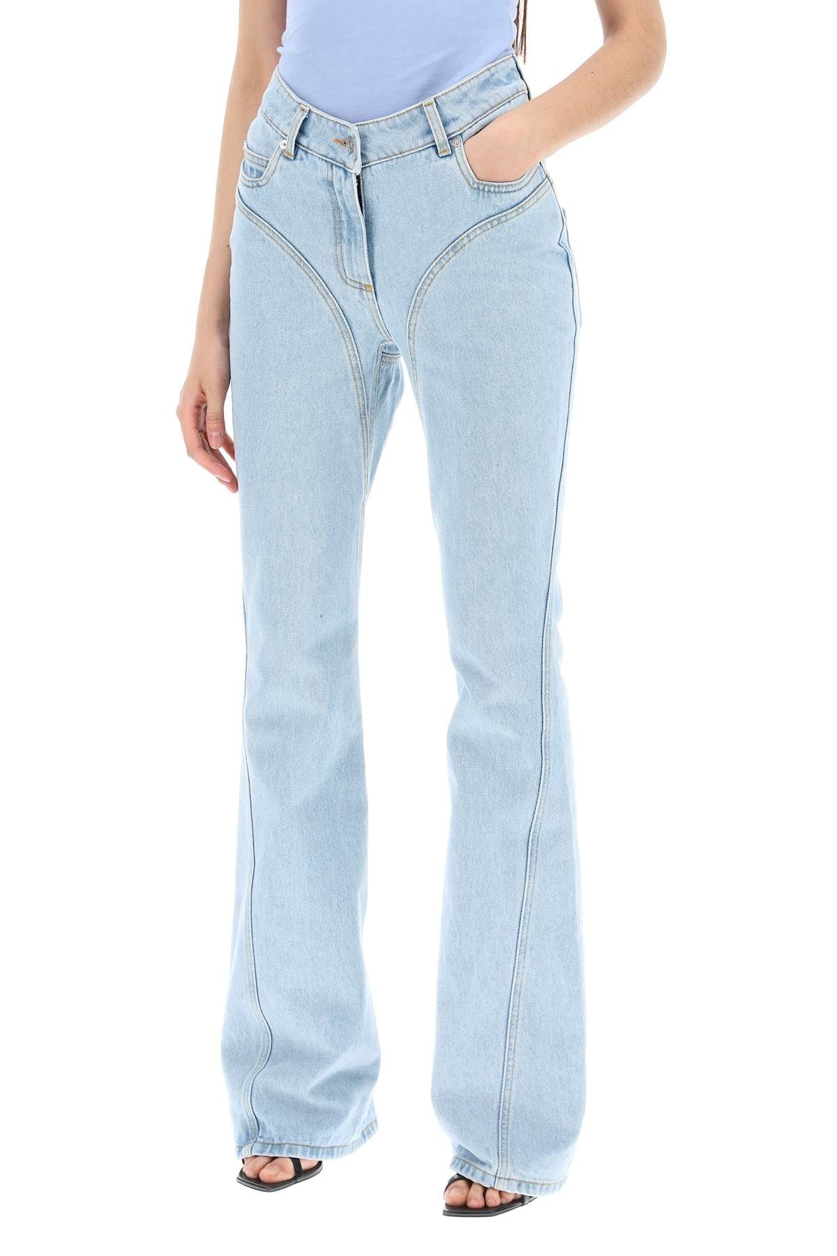 Shop Mugler Skinny Flared Jeans In Blue
