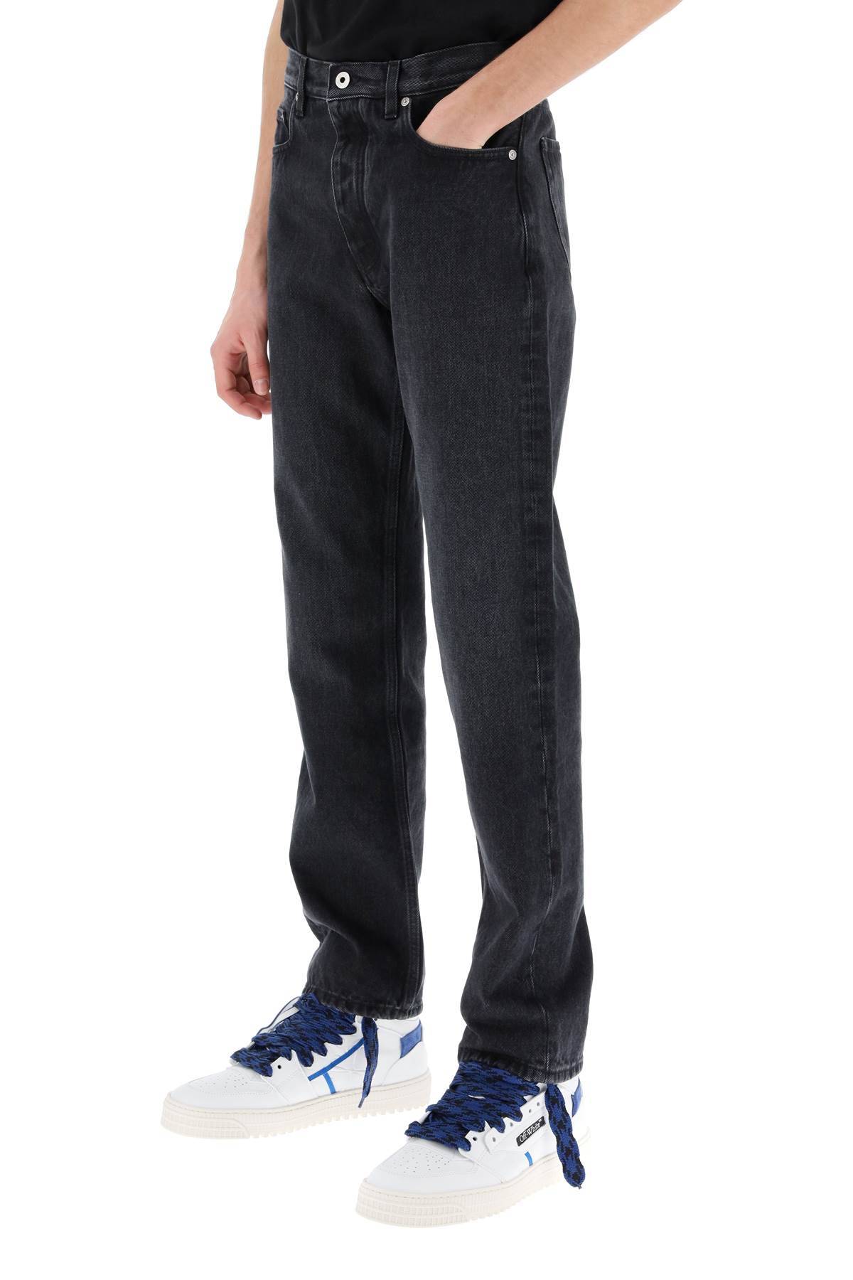 Shop Off-white Regular Jeans With Tapered Cut In Grey