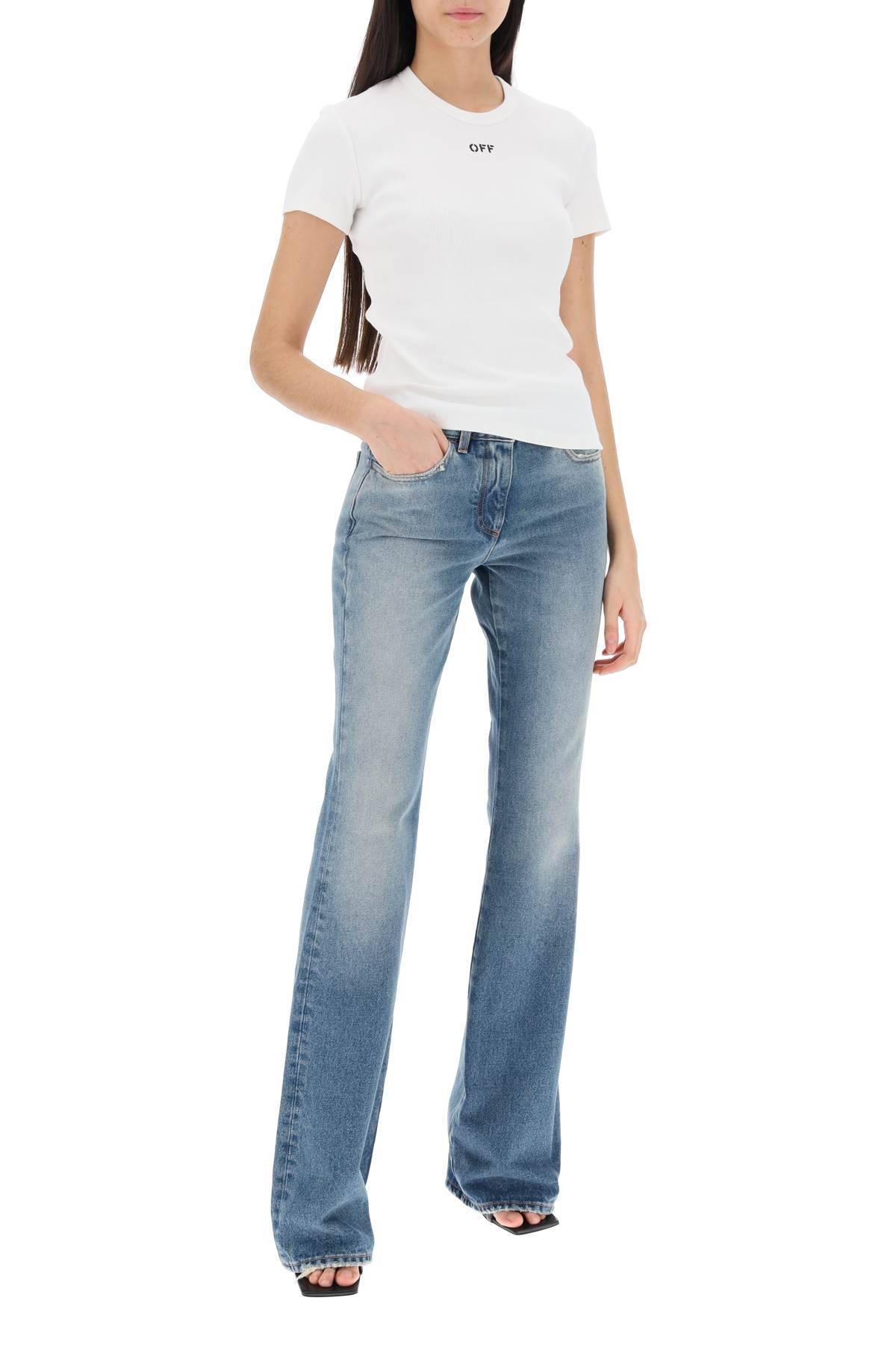Shop Off-white Bootcut Jeans In Light Blue