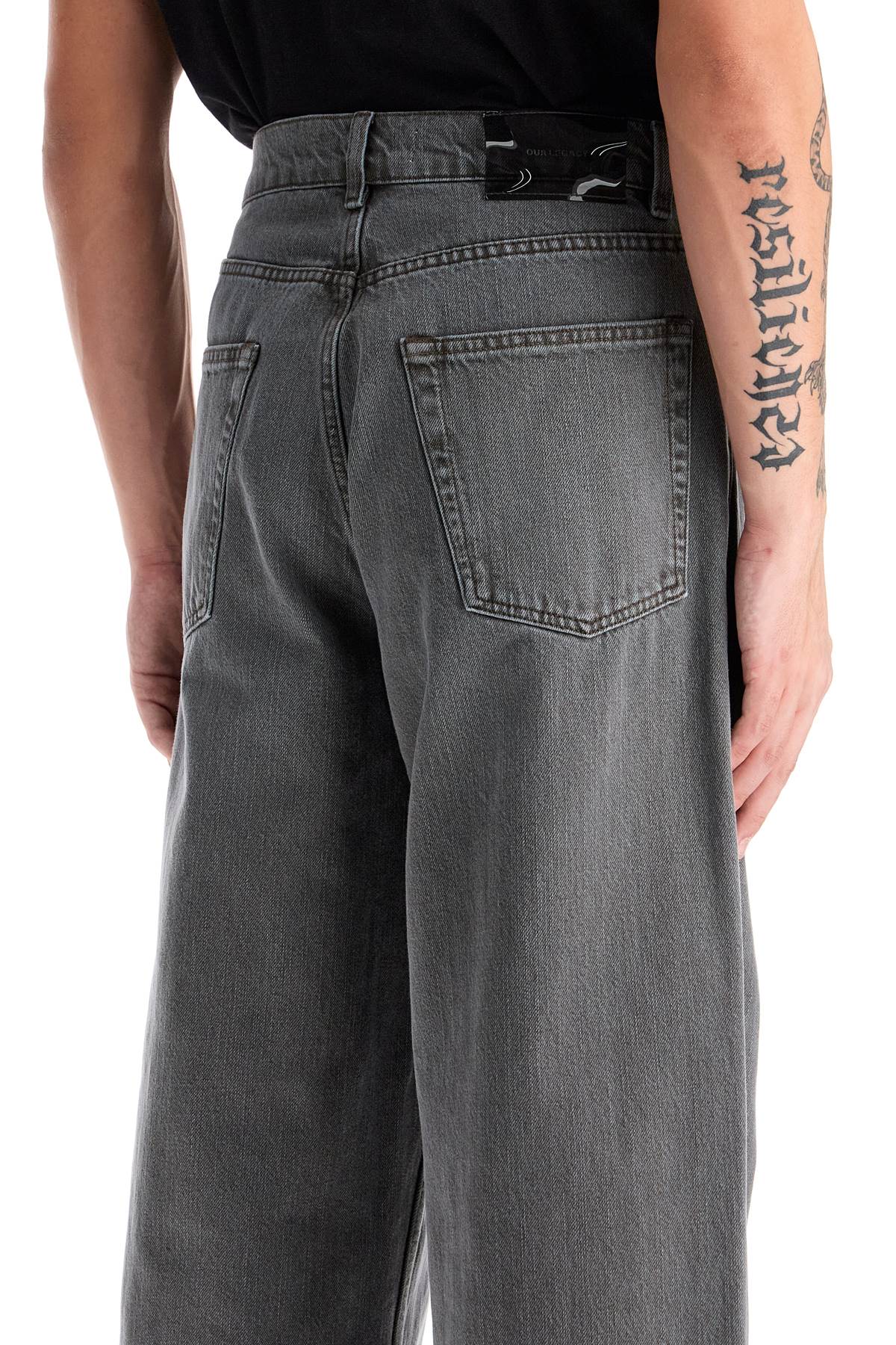 Shop Our Legacy Wide Leg Denim Jeans In Grey