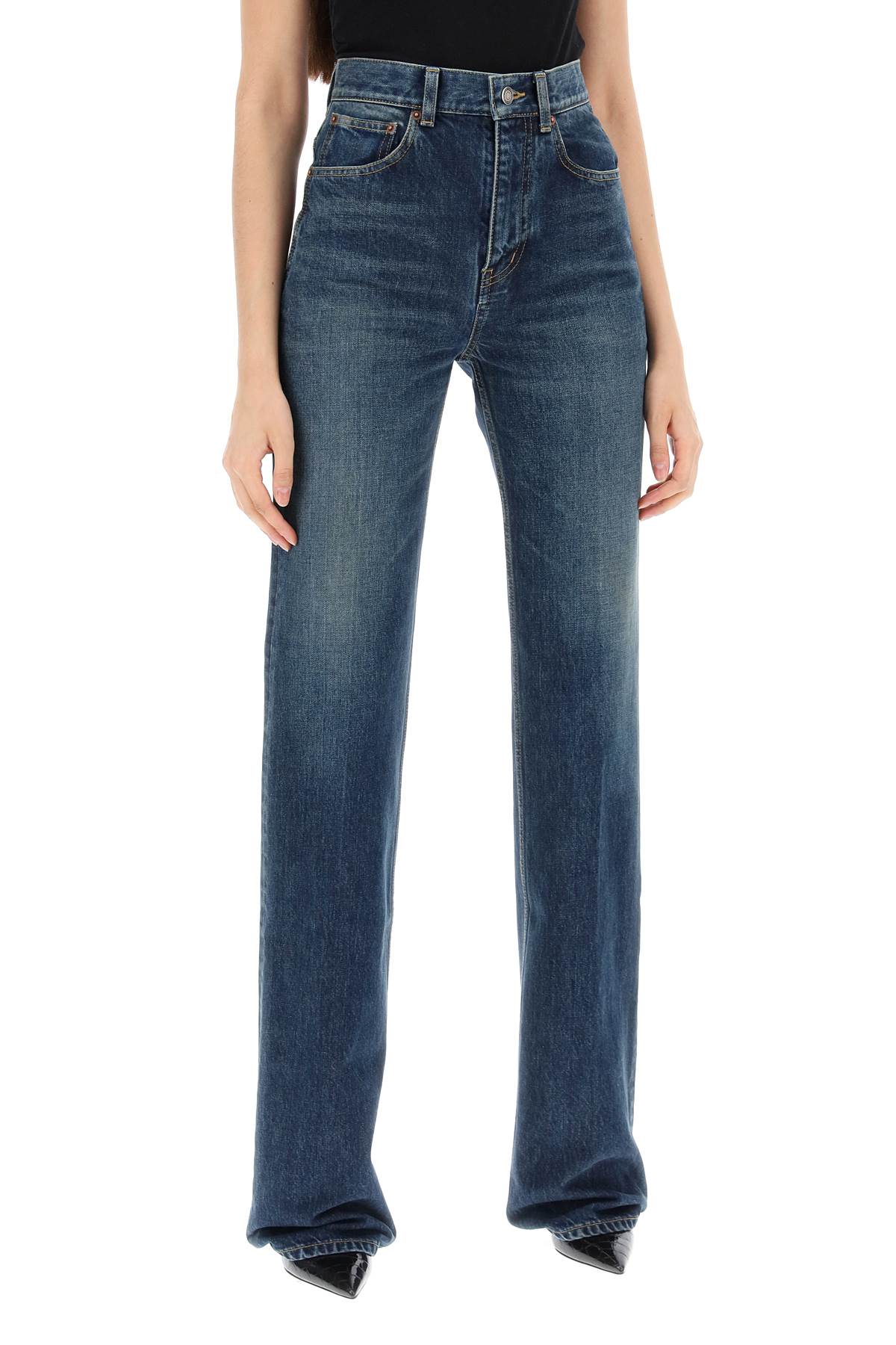 Shop Saint Laurent Wide-legged Clyde Jeans For A Comfortable In Blue