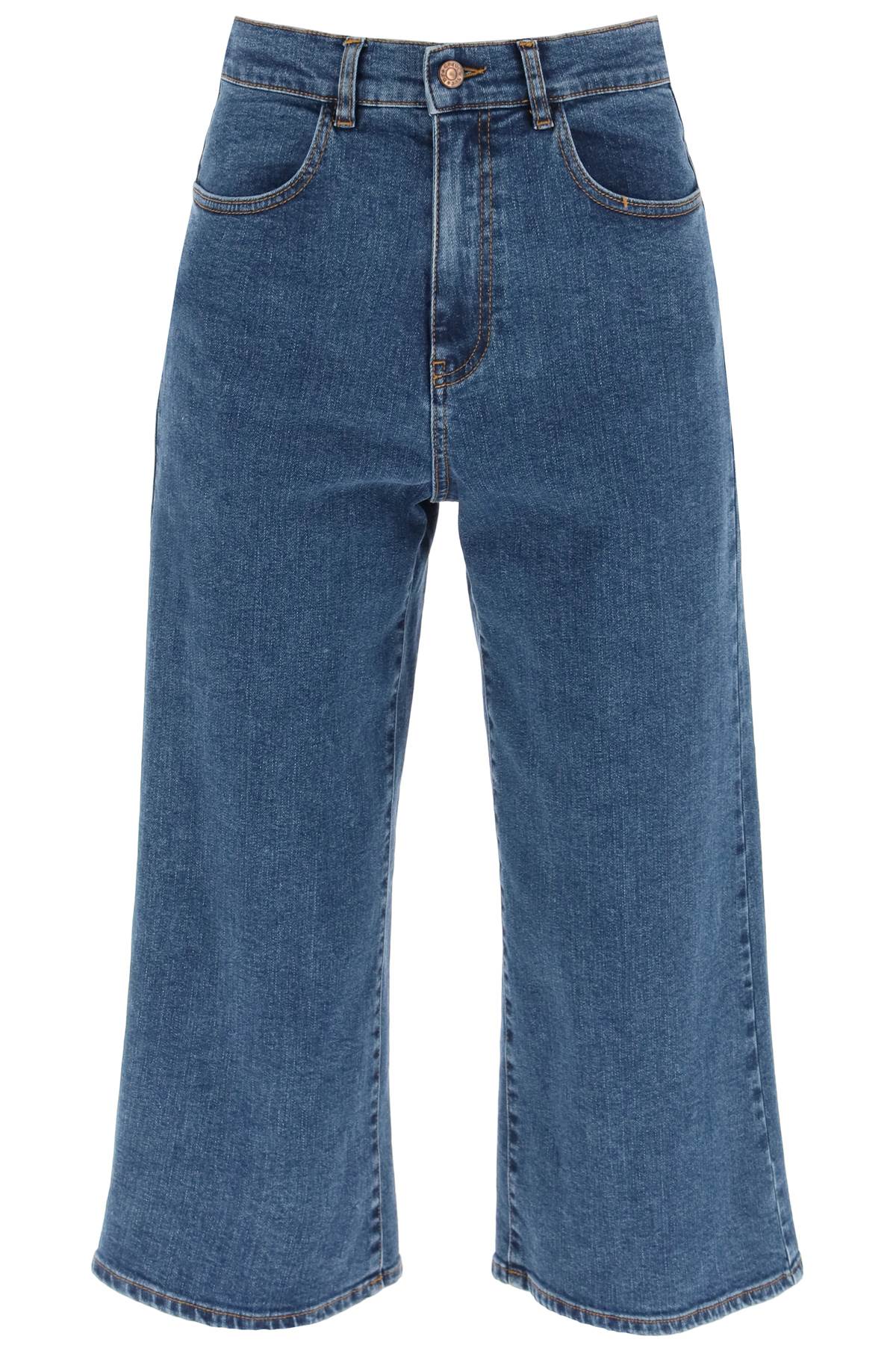 Shop See By Chloé Organic Denim Culottes Pant In Blue